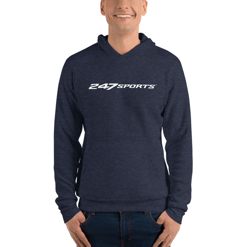 247Sports Logo White Adult Fleece Hooded Sweatshirt - Image 4