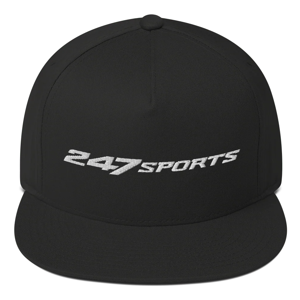 247 Sports Logo White Embroidered Flat Bill Hat