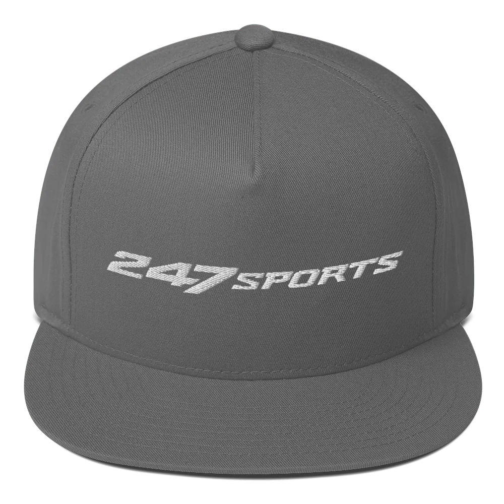 247 Sports Logo White Embroidered Flat Bill Hat - Image 3