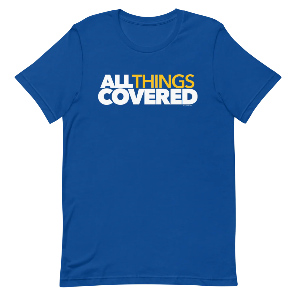 All Things Covered Podcast White Logo Adult Short Sleeve T-Shirt - Image 3