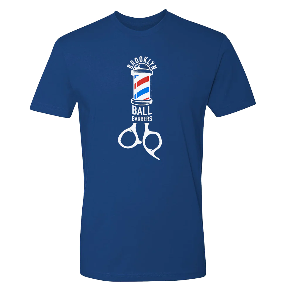As Seen On Comedy Central Ball Barbers Logo Adult Short Sleeve T-Shirt - Image 2