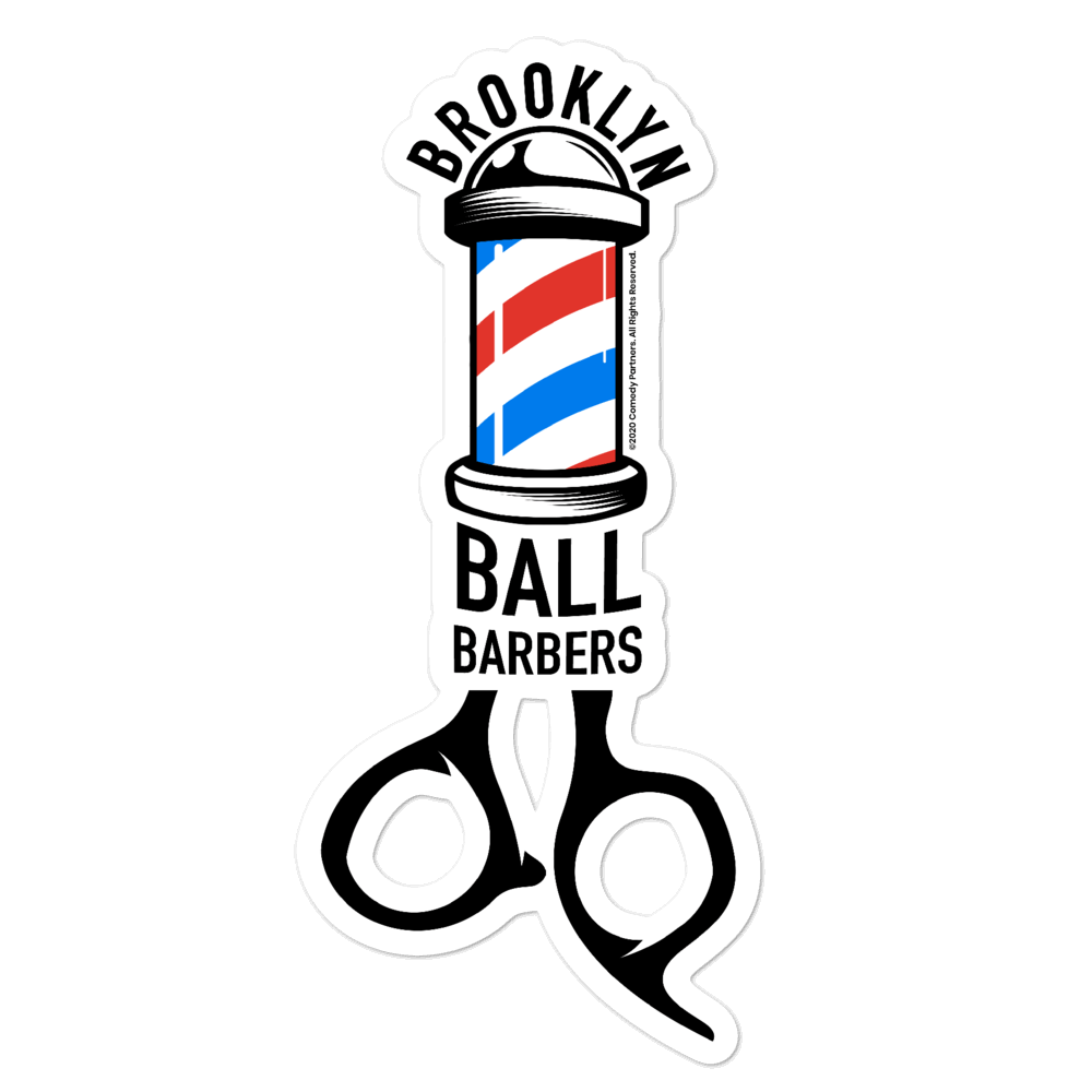 As Seen On Comedy Central Ball Barbers Logo Die Cut Sticker