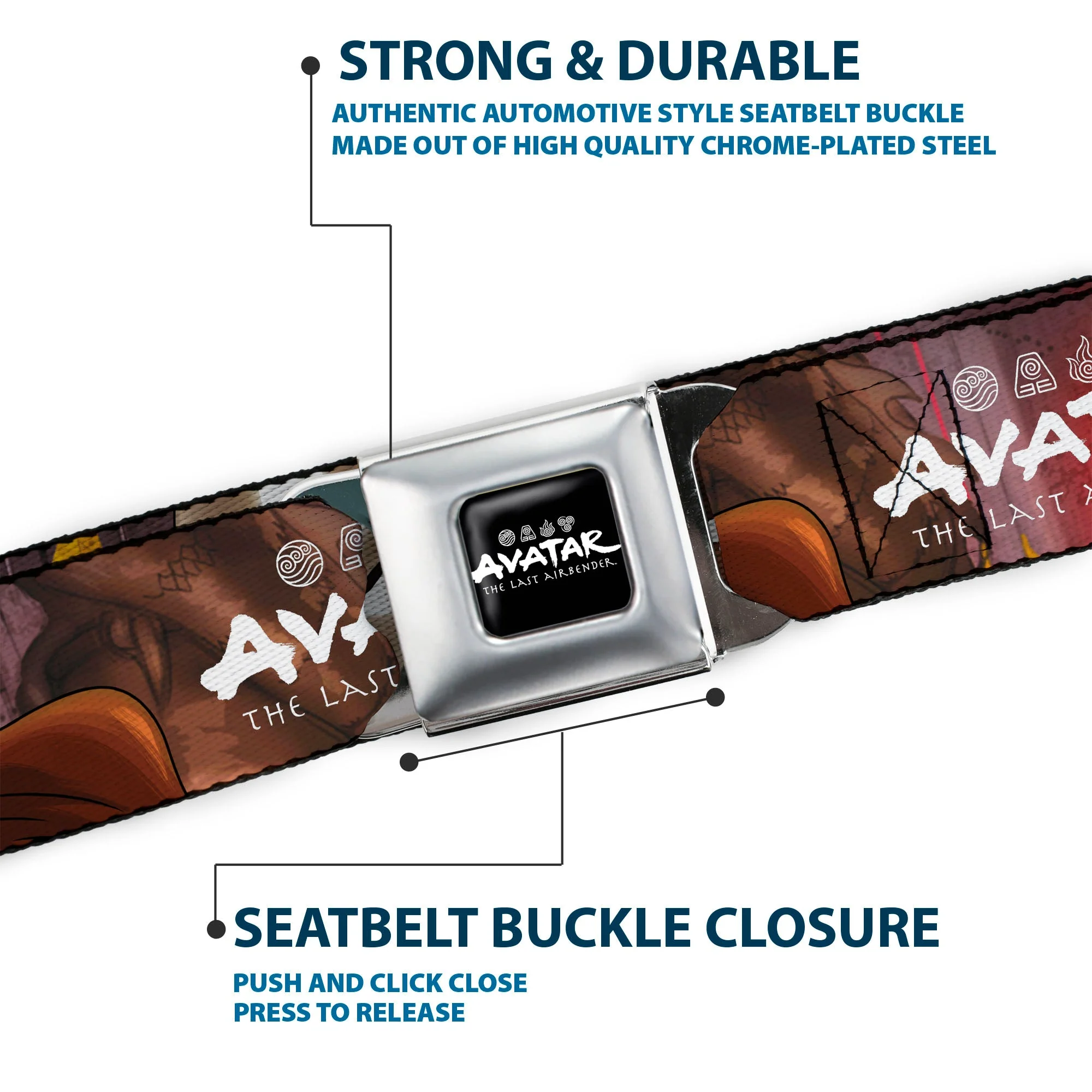 Avatar: The Last Airbender Aang Close-Up Logo Seatbelt Belt - Image 7