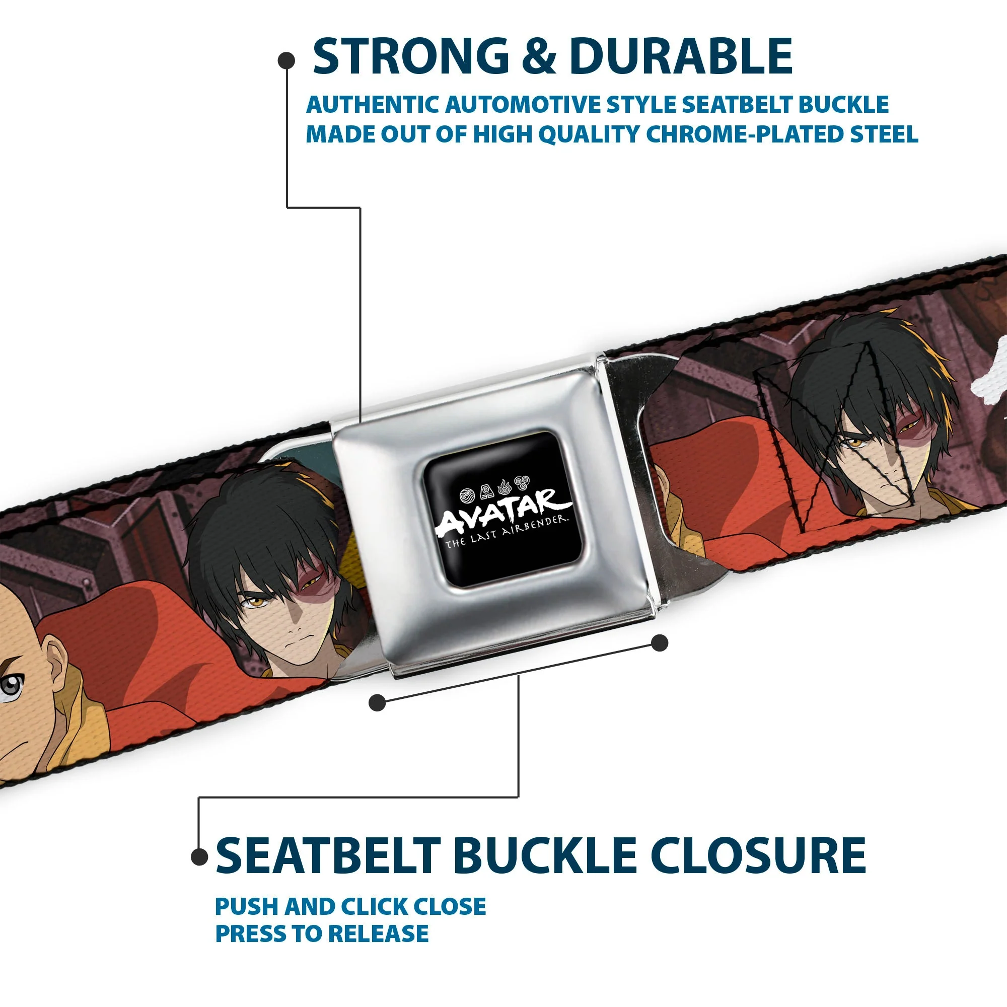 Avatar: The Last Airbender Group Pose Graphic Seatbelt Belt - Image 7