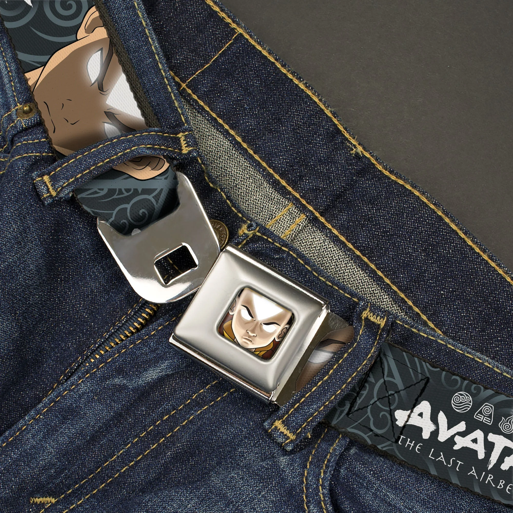 Avatar: The Last Airbender Aang Face & Logo Seatbelt Belt - Image 2