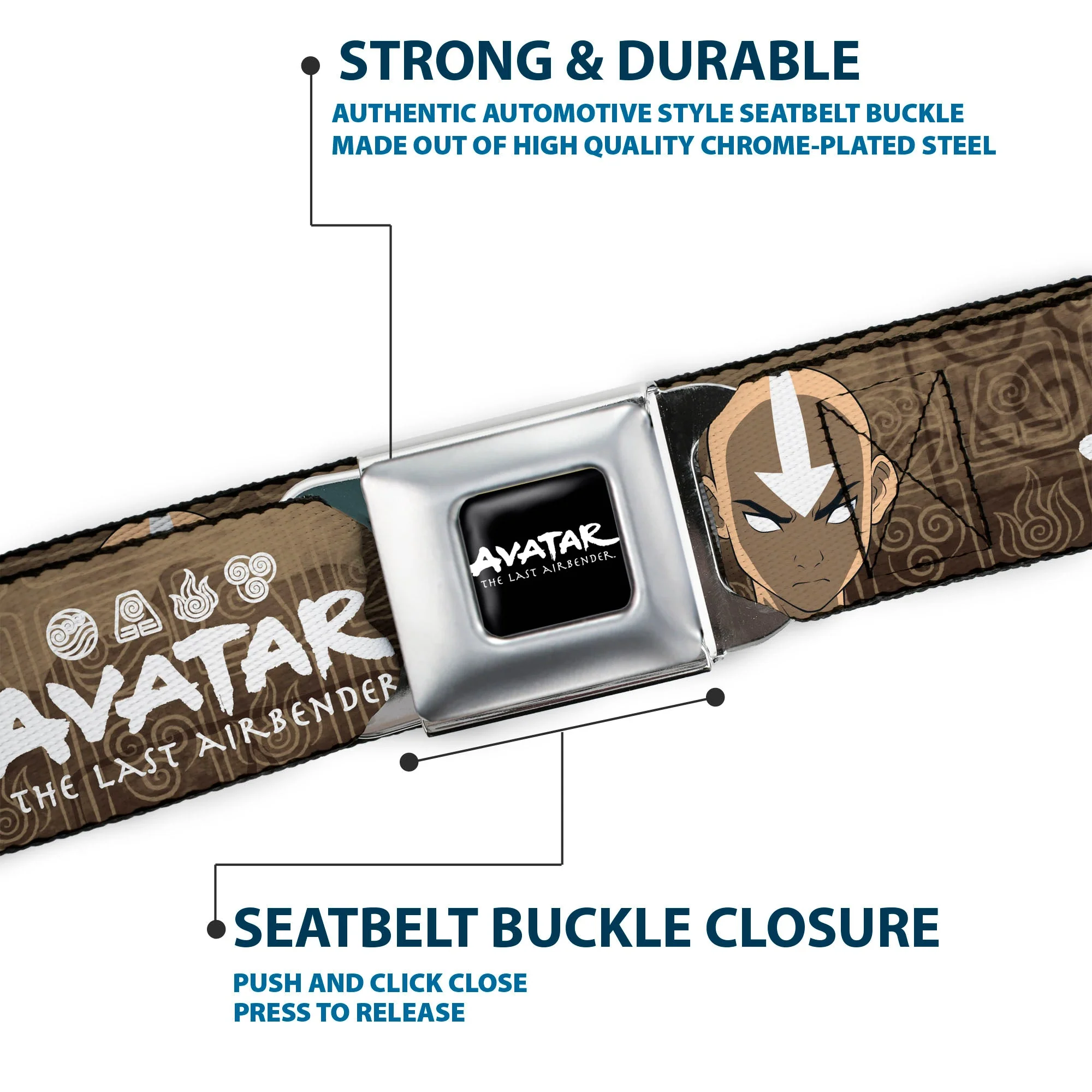 Avatar: The Last Airbender Aang Face Close-Up Seatbelt Belt - Image 7