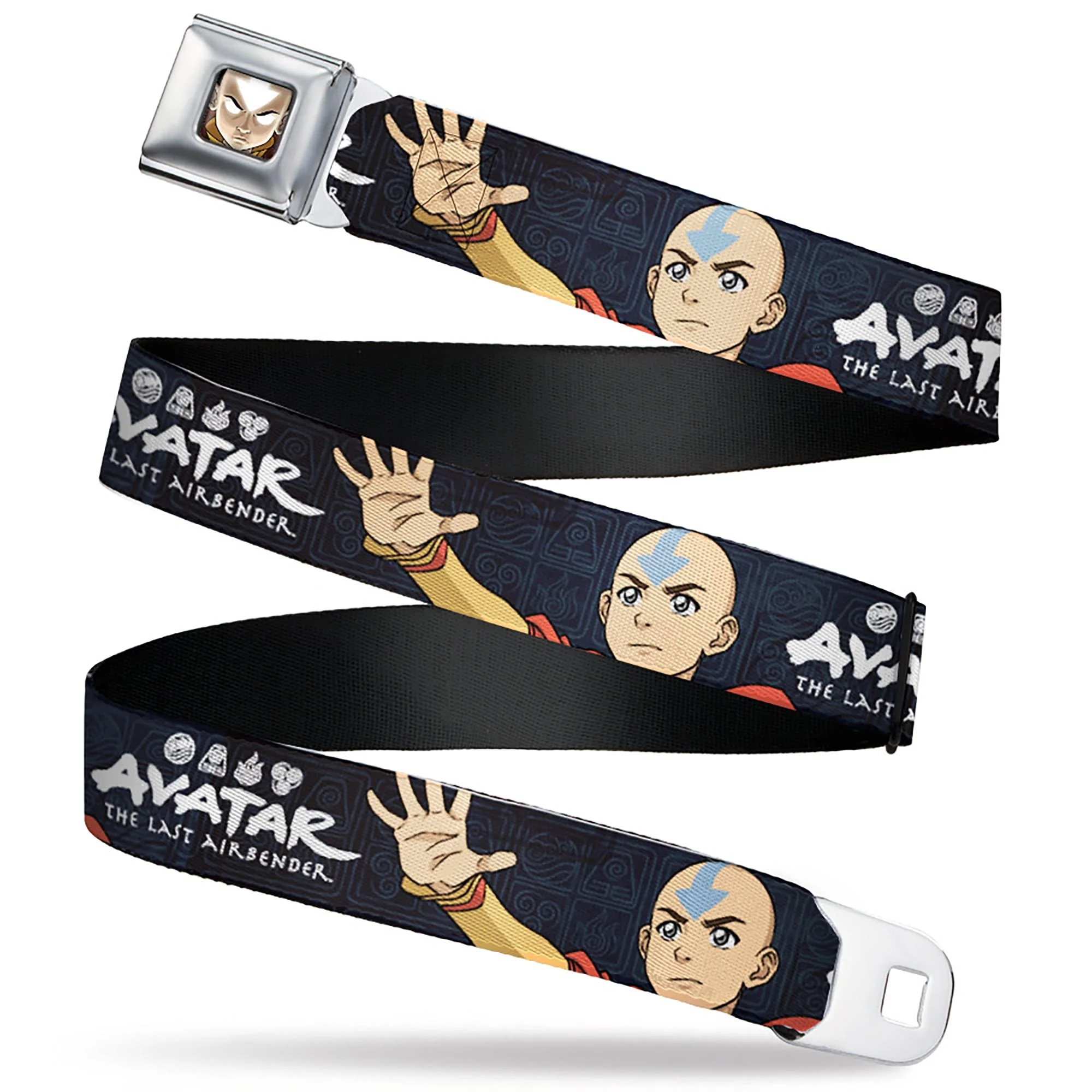 Avatar: The Last Airbender Aang Face and Logo Seatbelt Belt