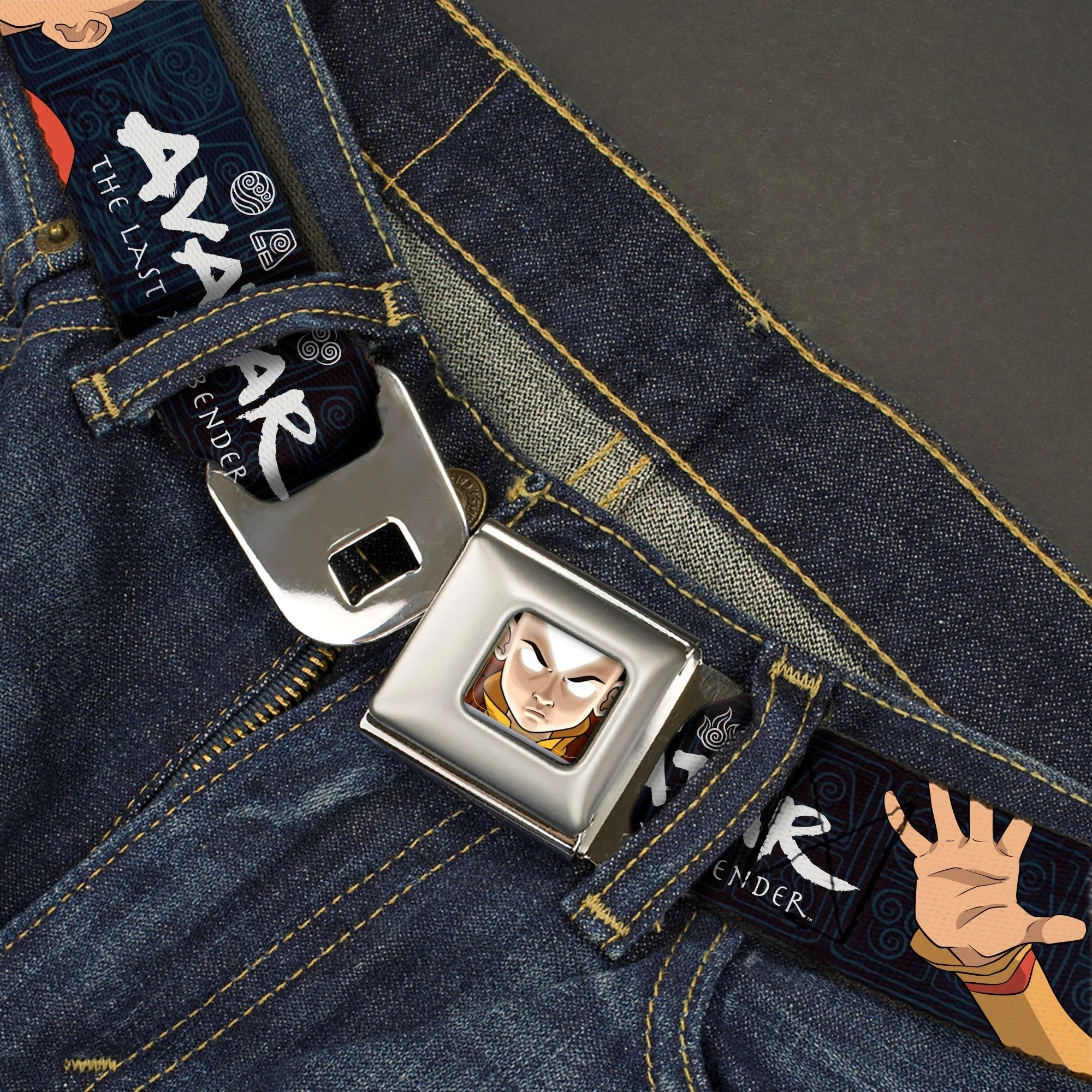 Avatar: The Last Airbender Aang Face and Logo Seatbelt Belt - Image 2