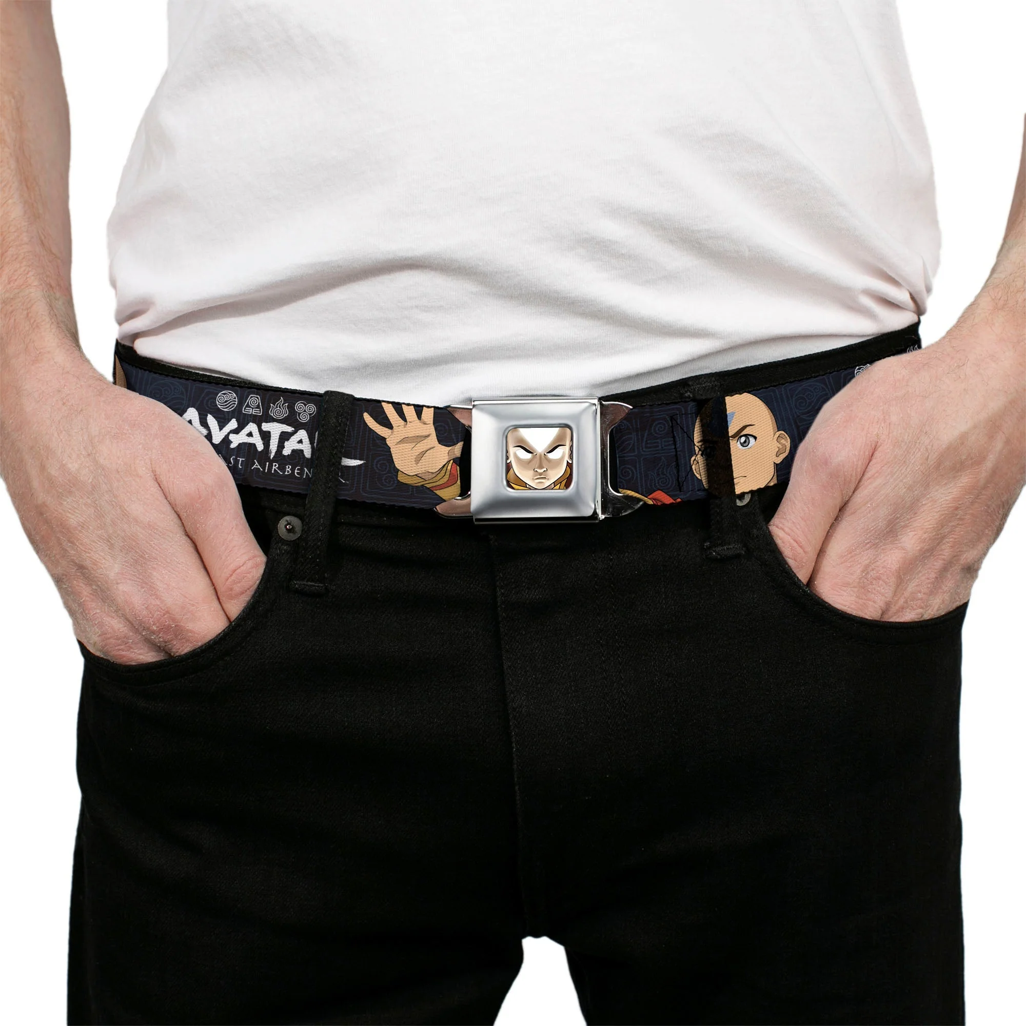 Avatar: The Last Airbender Aang Face and Logo Seatbelt Belt - Image 3