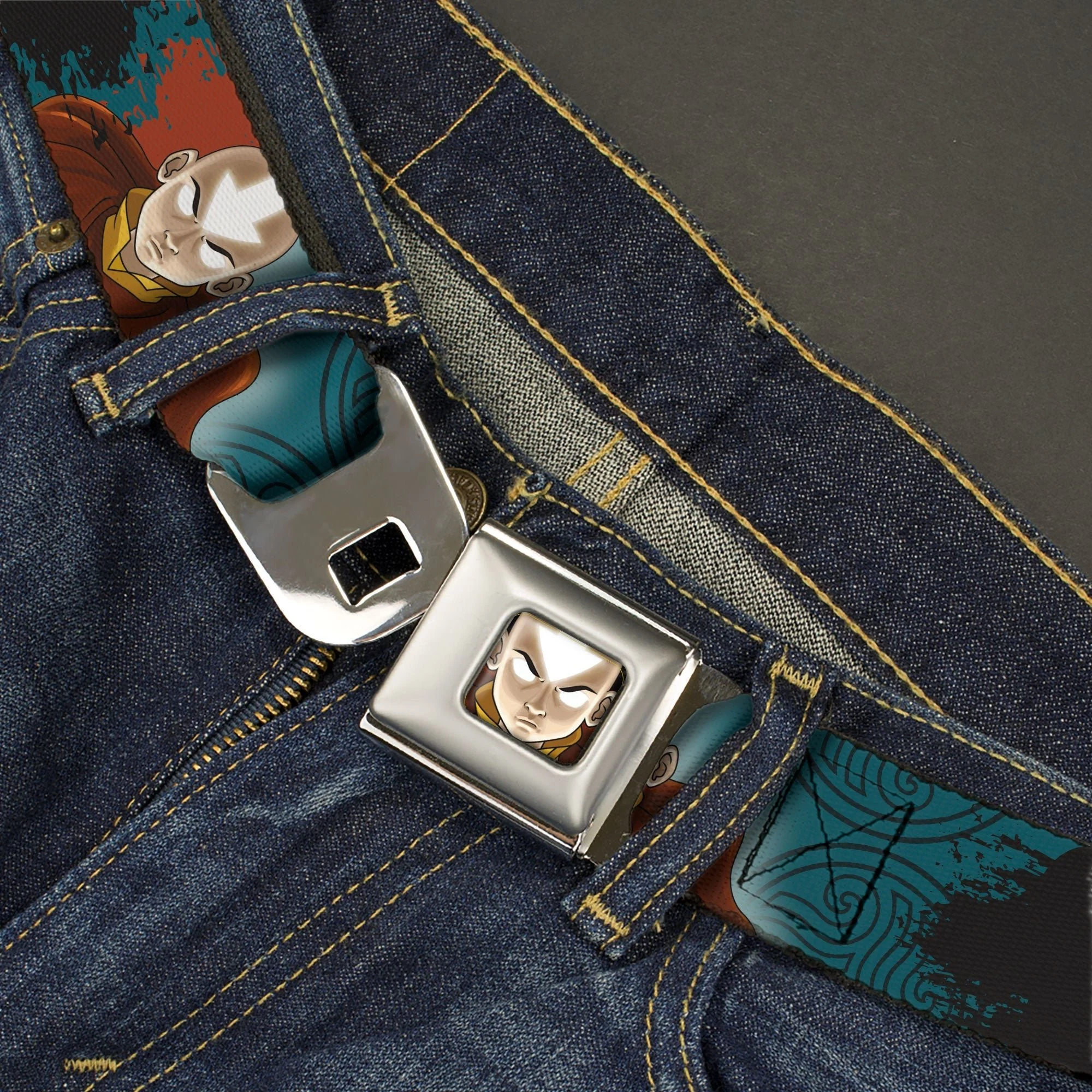 Avatar: The Last Airbender Aang Face Graphic Seatbelt Belt - Image 2