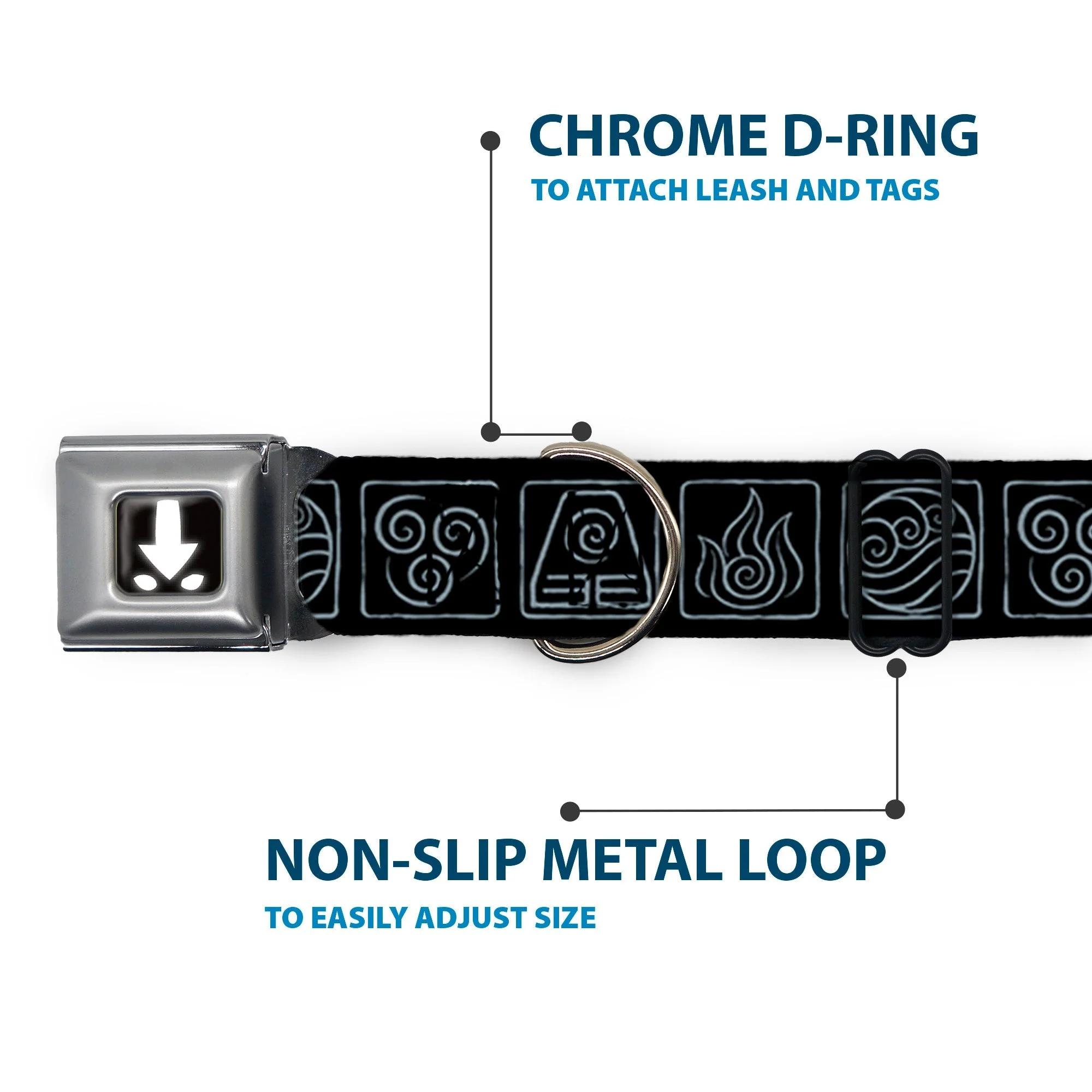 Avatar: The Last Airbender Aang Elements Seatbelt Dog Collar - Image 5