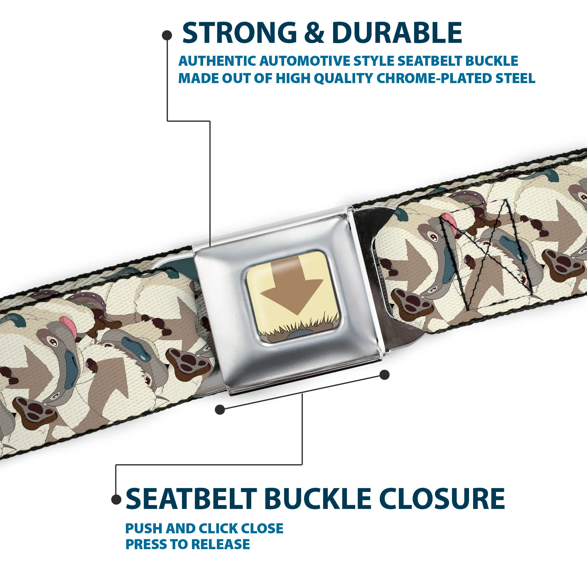 Avatar: The Last Airbender Appa Face Close-Up Seatbelt Belt - Image 7