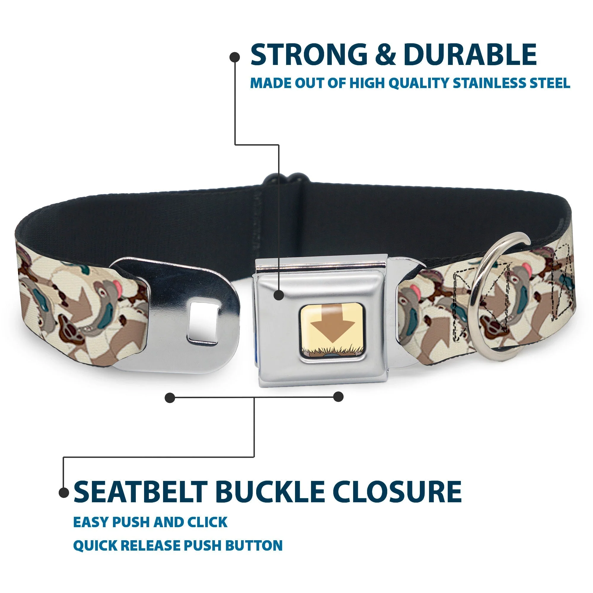 Avatar: The Last Airbender Appa Poses Seatbelt Dog Collar - Image 4