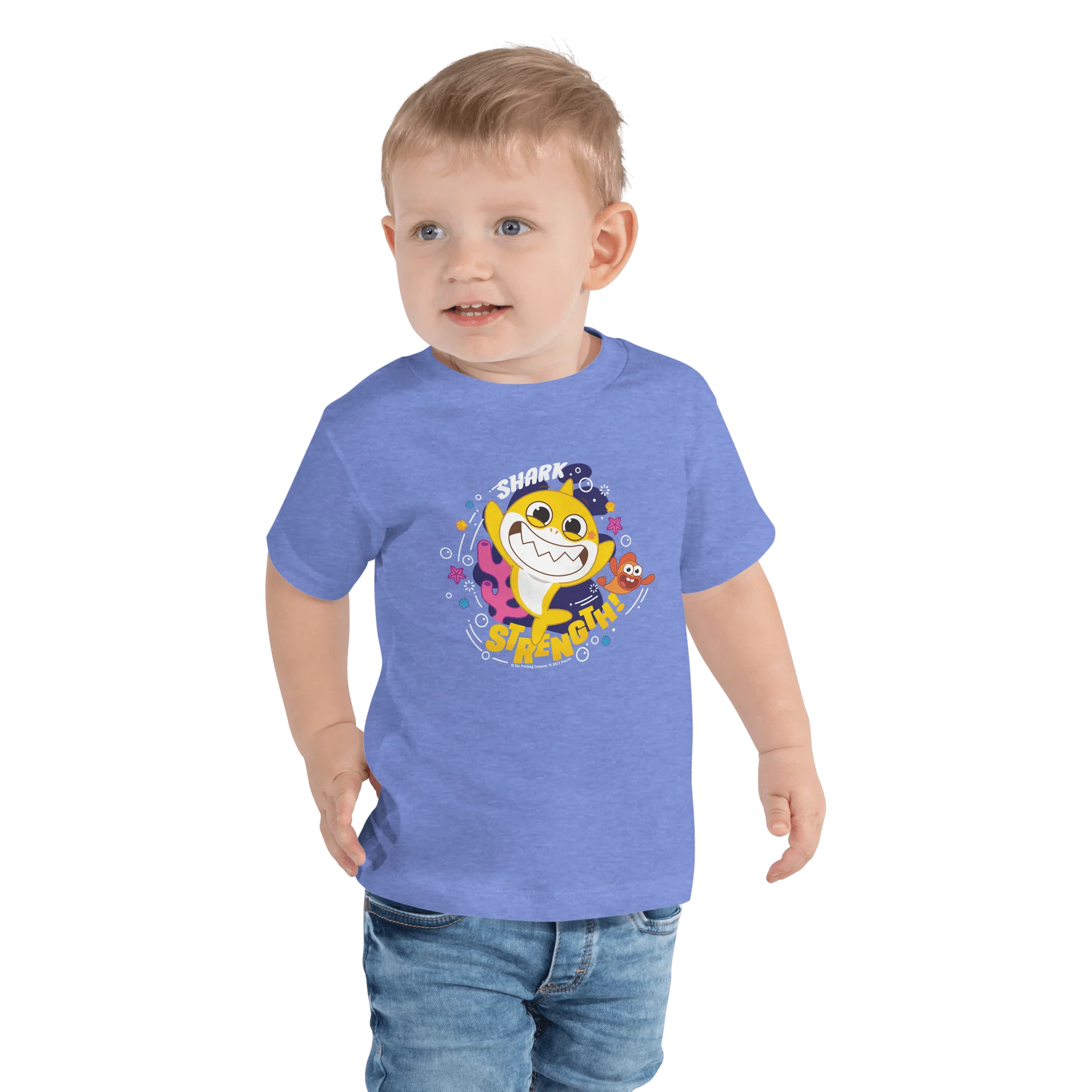 Baby Shark's Big Show Shark Strength Toddler Short Sleeve T-Shirt - Image 3