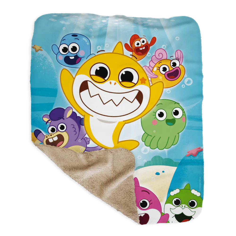 Baby Shark's Big Show Undersea World Sherpa Blanket - Image 2