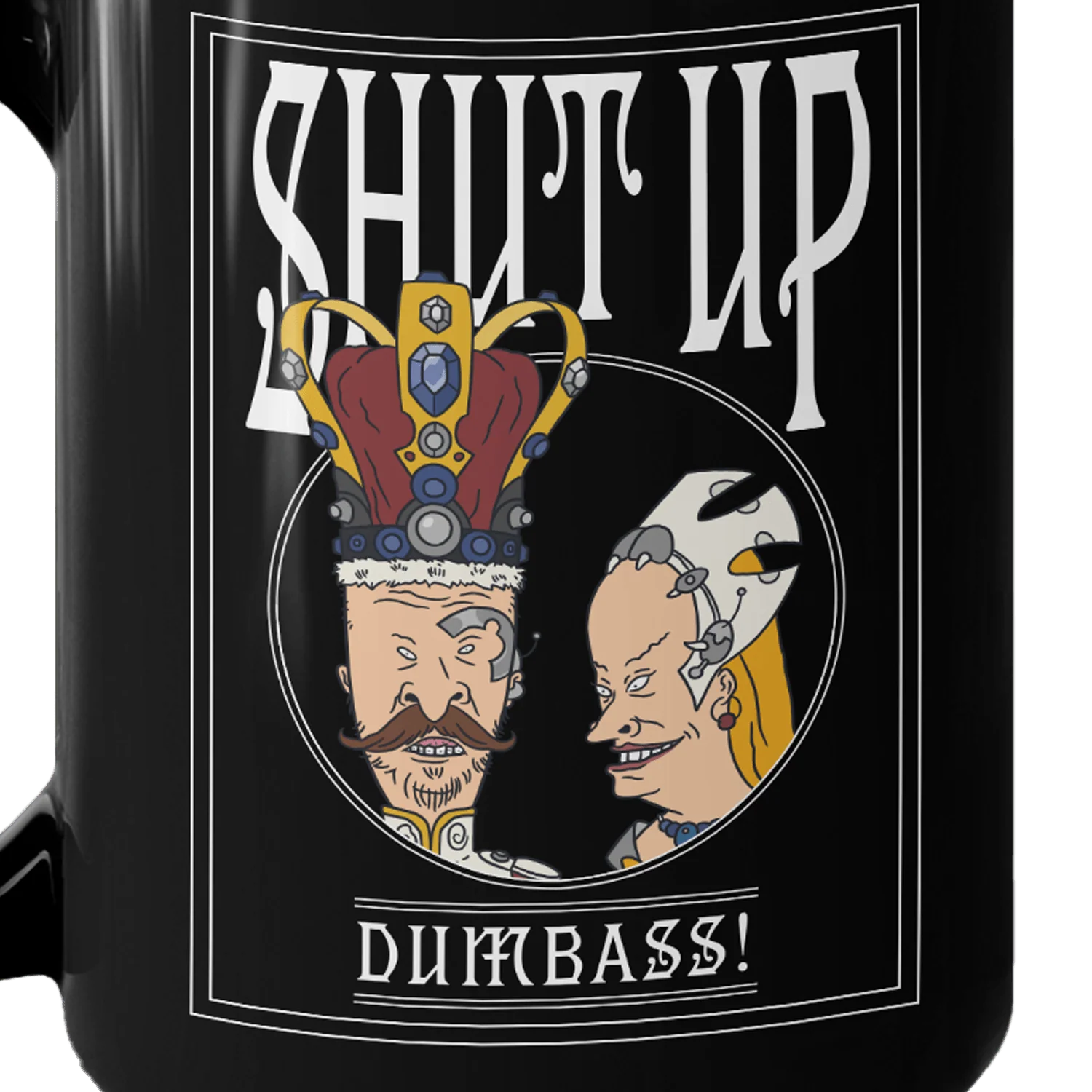 Beavis and Butt-Head Shut Up Black Mug - Image 2
