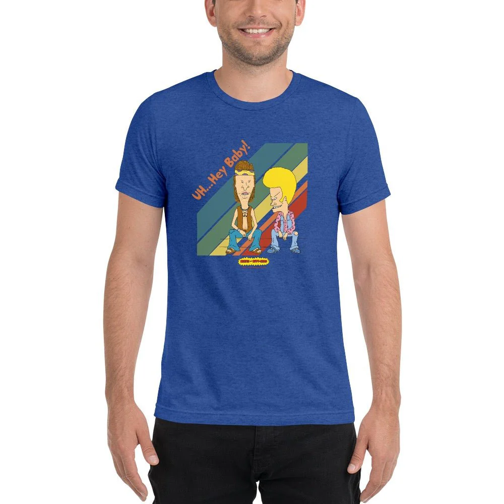 Beavis and Butt-Head Hey Baby Adult Tri-Blend T-Shirt - Image 3