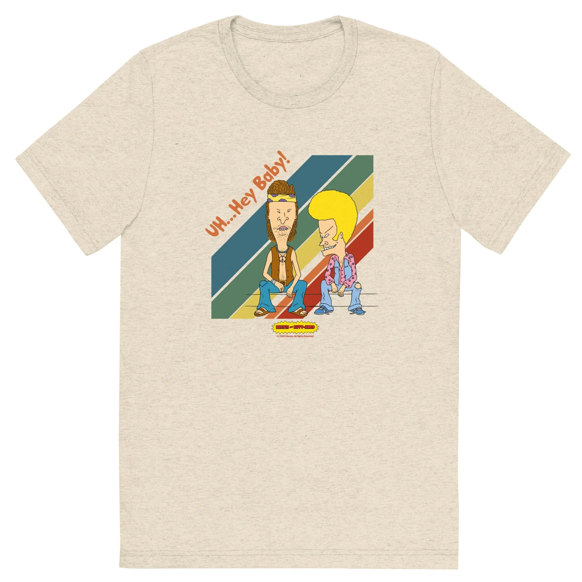 Beavis and Butt-Head Hey Baby Adult Tri-Blend T-Shirt - Image 5