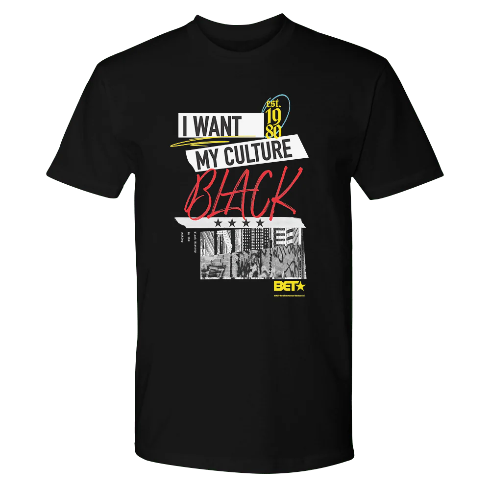 BET I Want My Culture Black Adult Short Sleeve T-Shirt