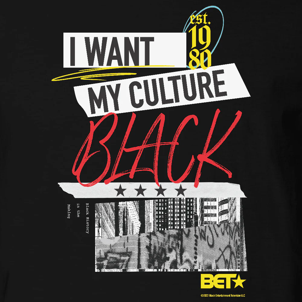 BET I Want My Culture Black Adult Short Sleeve T-Shirt - Image 2