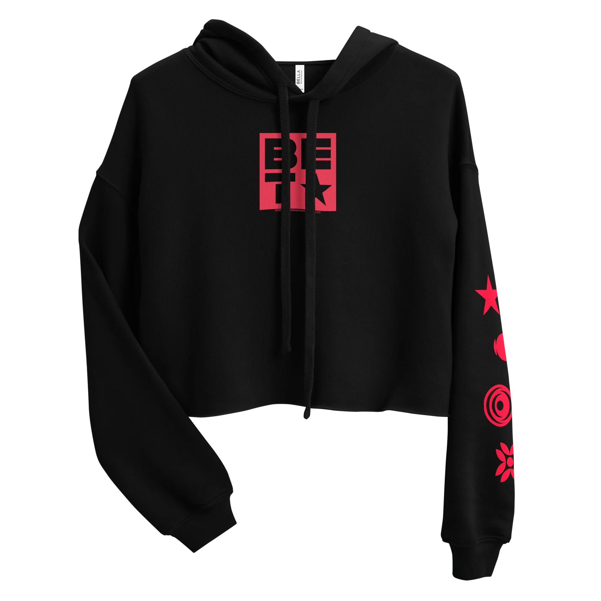 BET Icons Women's Fleece Crop Hooded Sweatshirt