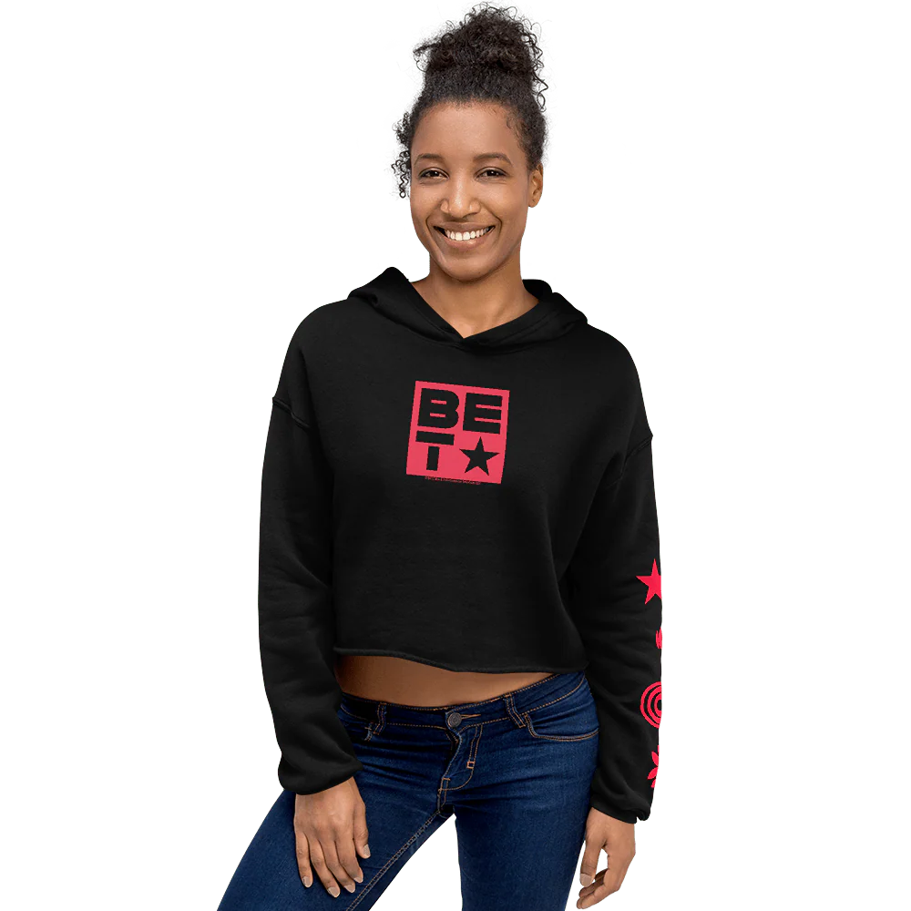 BET Icons Women's Fleece Crop Hooded Sweatshirt - Image 2