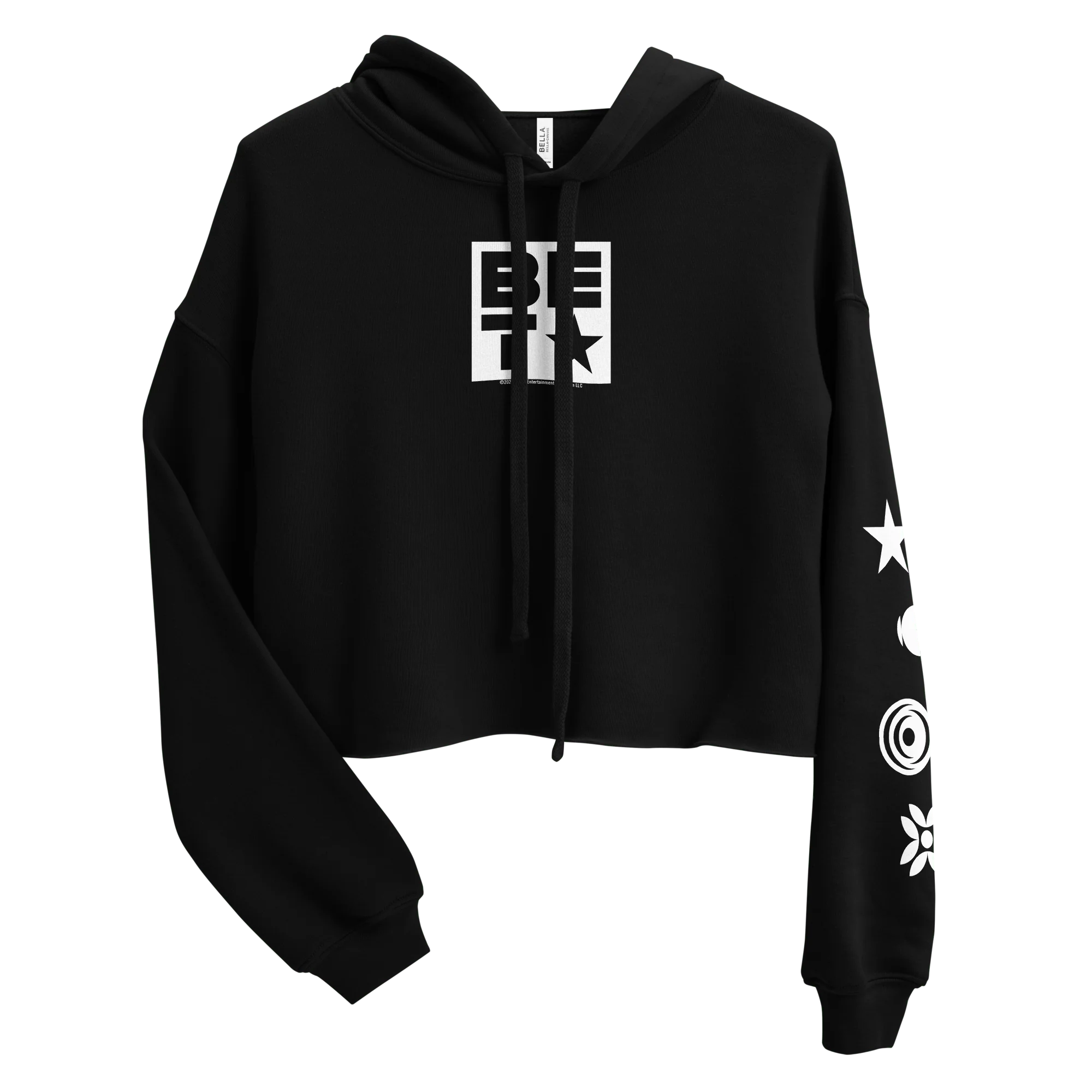 BET Icons Women's Fleece Crop Hooded Sweatshirt - Image 3