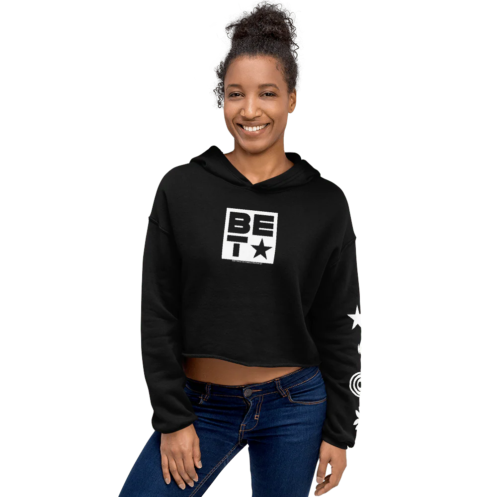 BET Icons Women's Fleece Crop Hooded Sweatshirt - Image 4