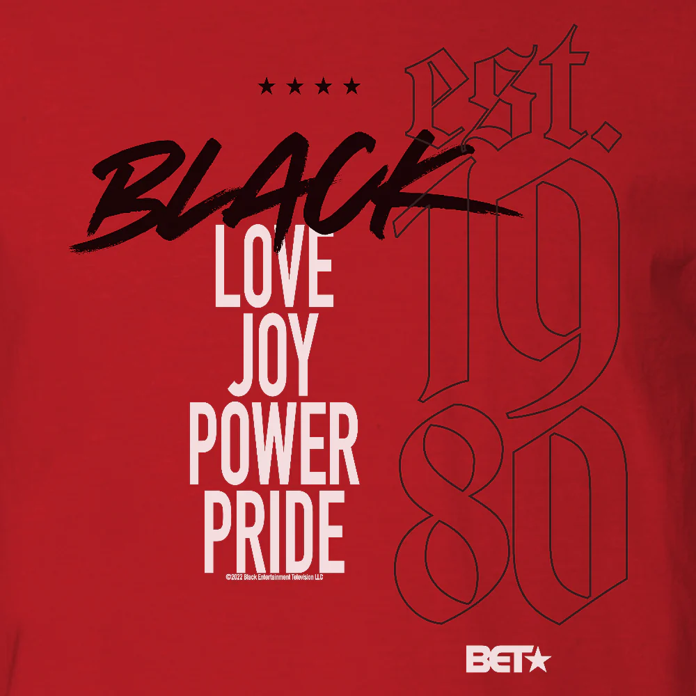 BET Love Joy Power Pride Adult Short Sleeve T-Shirt - Image 2