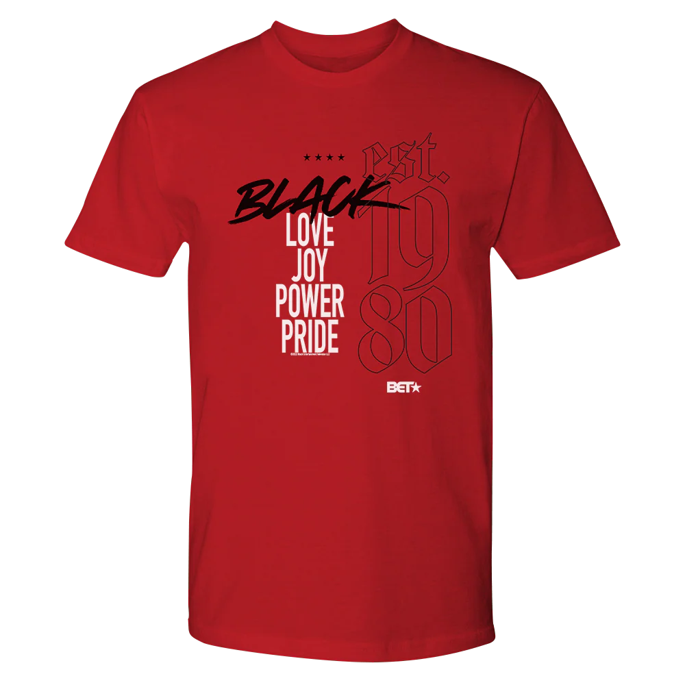 BET Love Joy Power Pride Adult Short Sleeve T-Shirt - Image 3