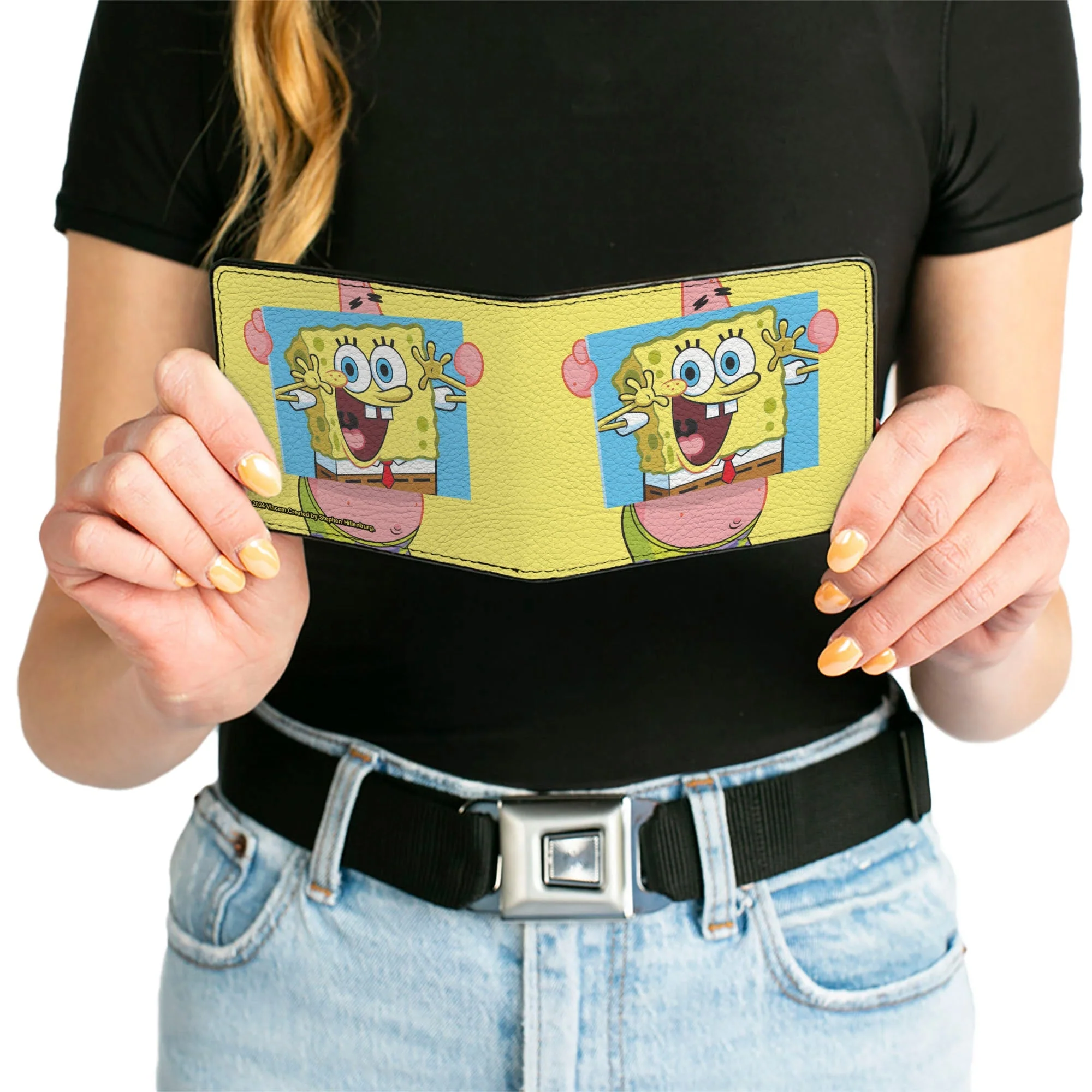 SpongeBob SquarePants Wallet Patrick Star Holding SpongeBob Portrait Vegan Leather Yellow - Image 6