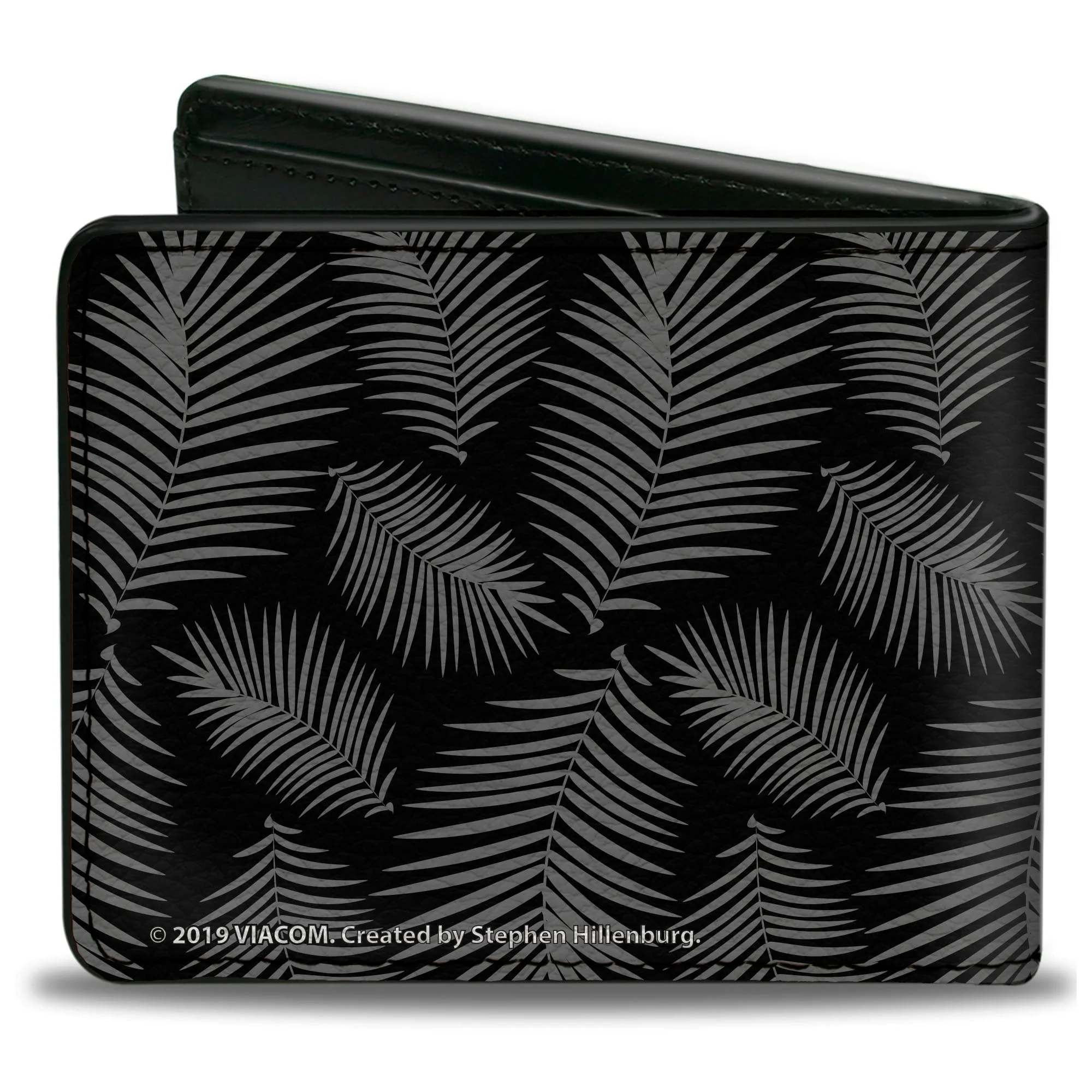 SpongeBob SquarePants Bi-Fold Wallet Primitive Sponge Pose Leaves Black Gray - Image 2