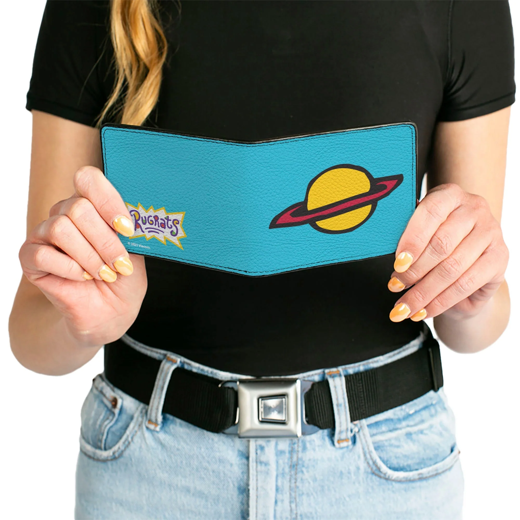 Rugrats Chuckie Saturn Shirt Icon Blue Bi-Fold Wallet - Image 6
