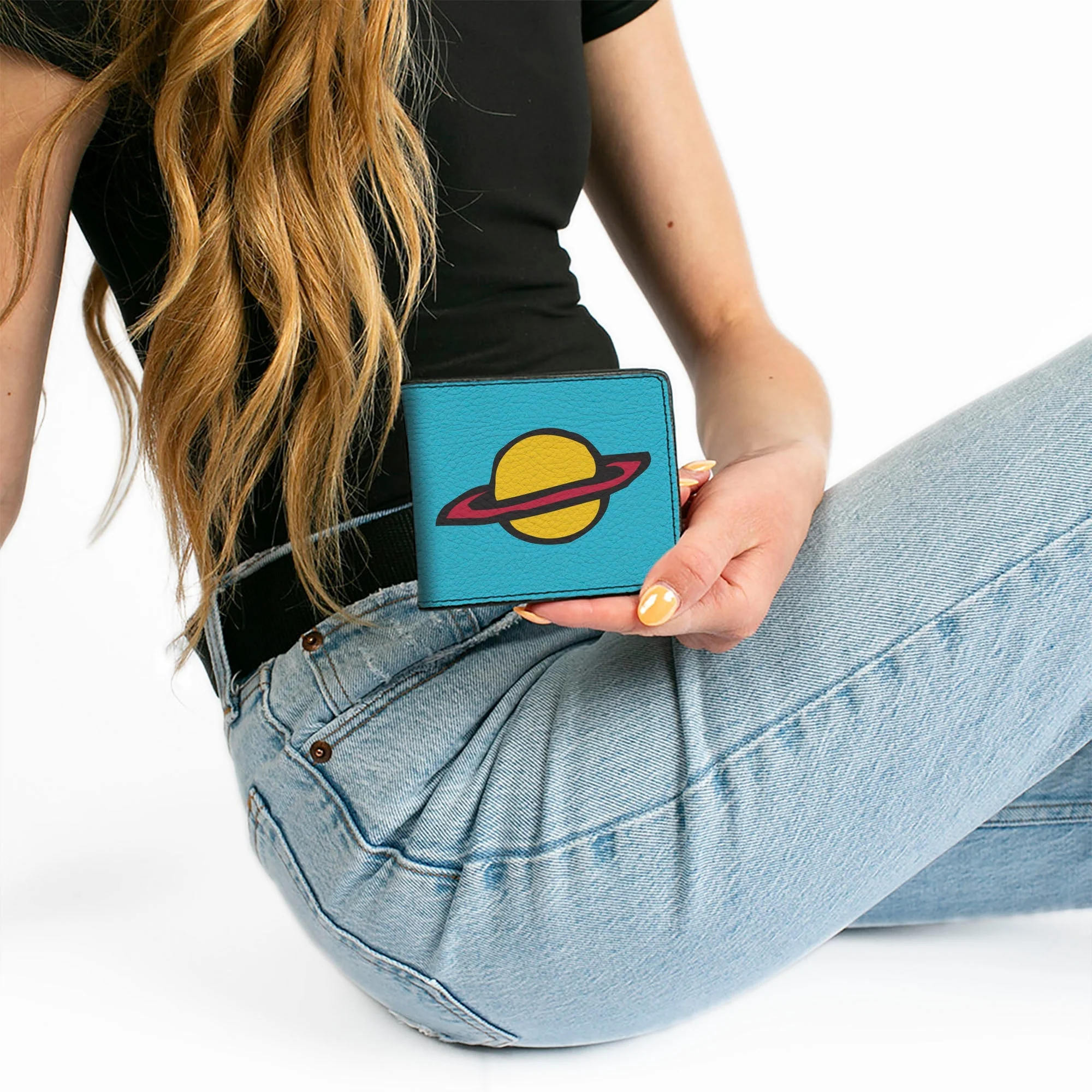 Rugrats Chuckie Saturn Shirt Icon Blue Bi-Fold Wallet - Image 7