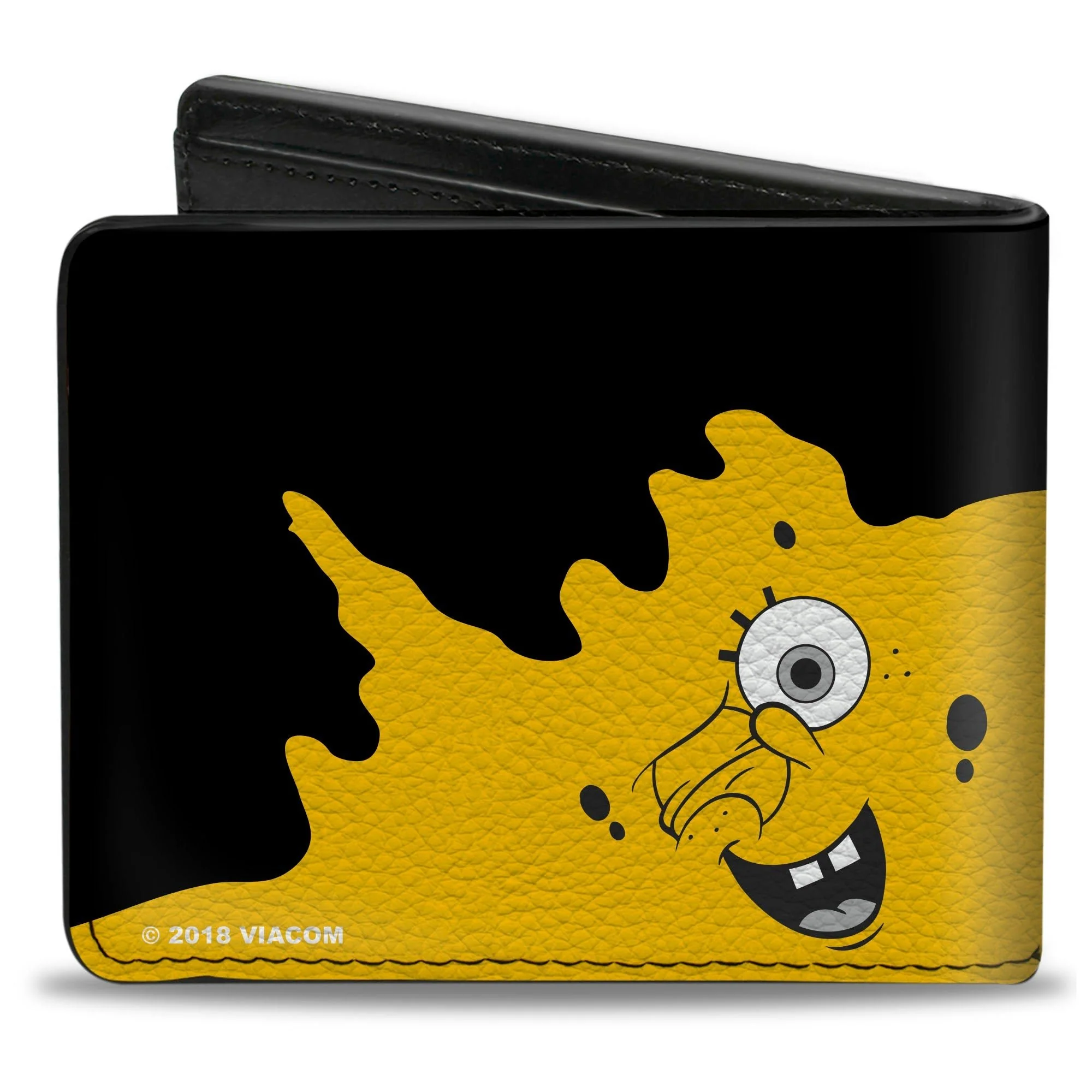 SpongeBob SquarePants Bi-Fold Wallet Paint Bucket Black Yellow Vegan Leather - Image 2