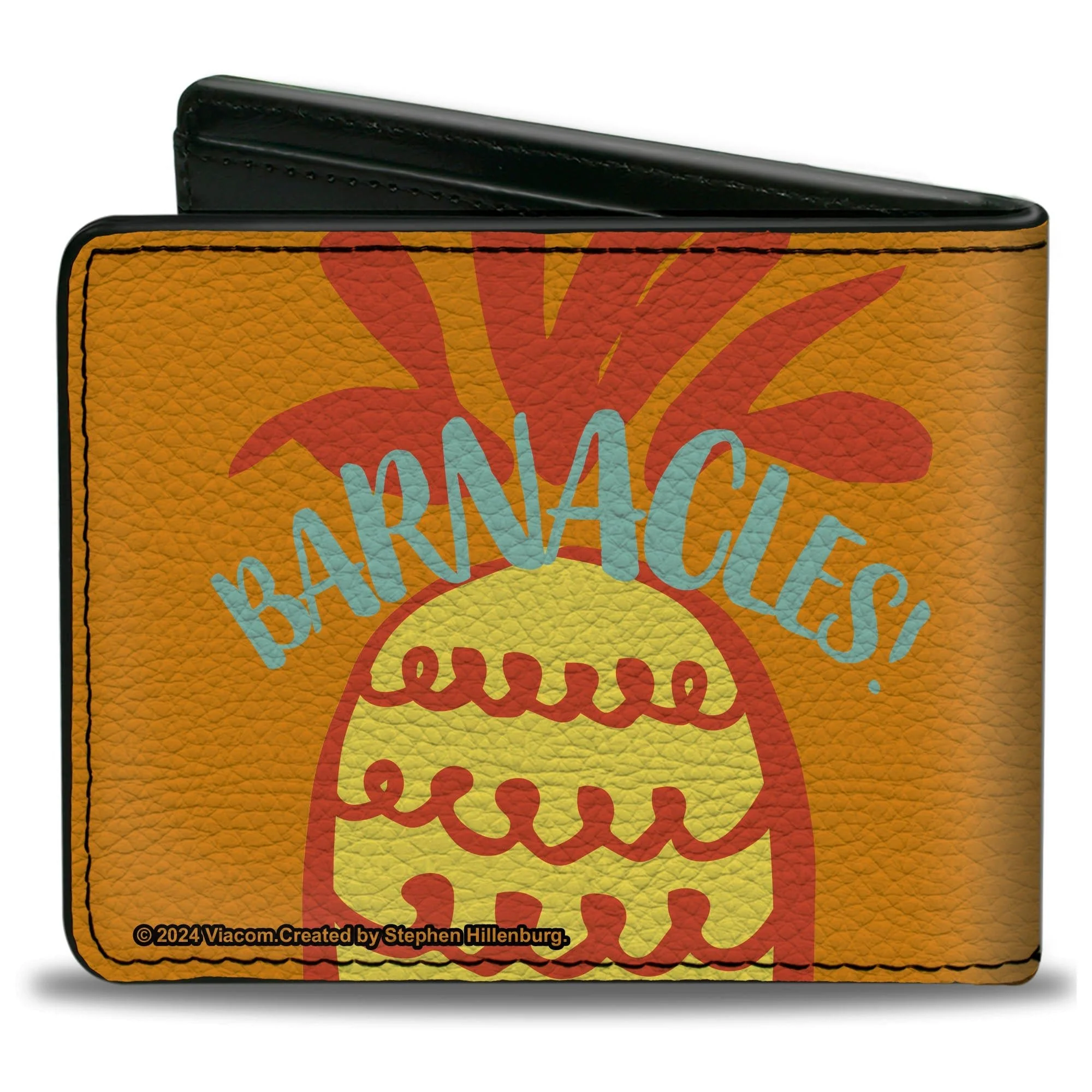 SpongeBob SquarePants Bi-Fold Wallet Close-Up Face Pineapple Blocks Vegan Leather - Image 2