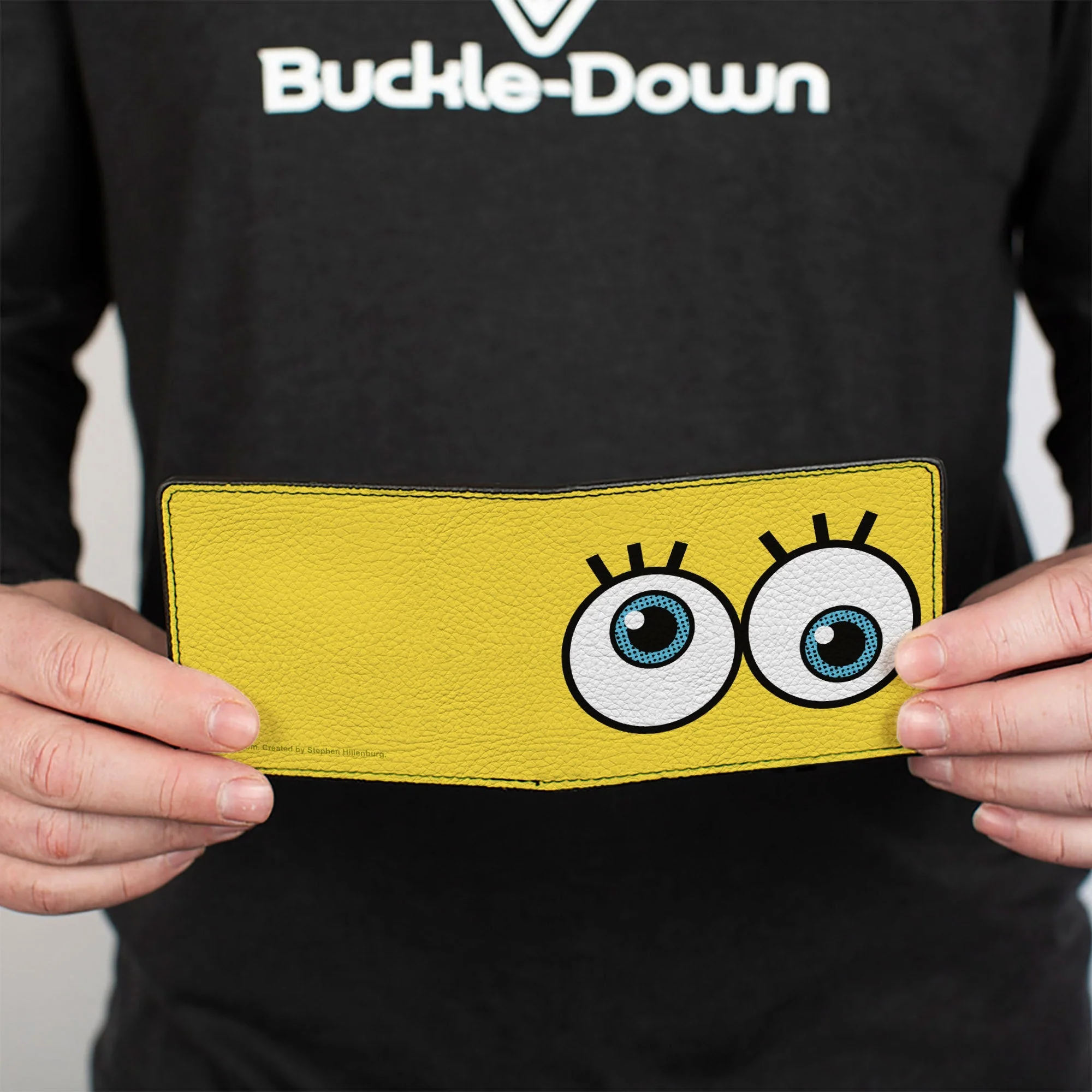 SpongeBob SquarePants Bi-Fold Wallet Eye Balls Close-Up Men's Yellow - Image 4