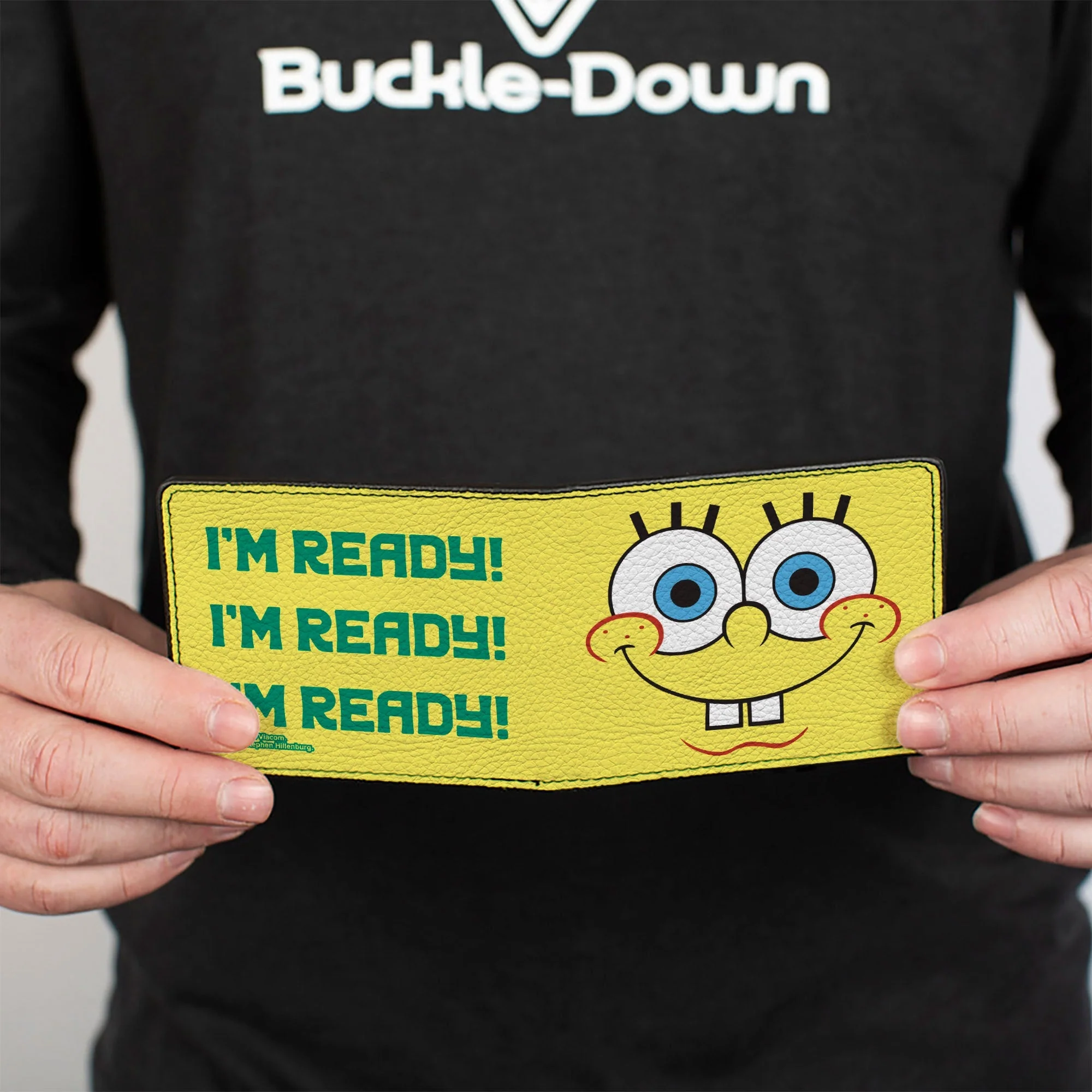 SpongeBob SquarePants Bi-Fold Wallet I'M READY Face Close-Up Yellow/Green - Image 4