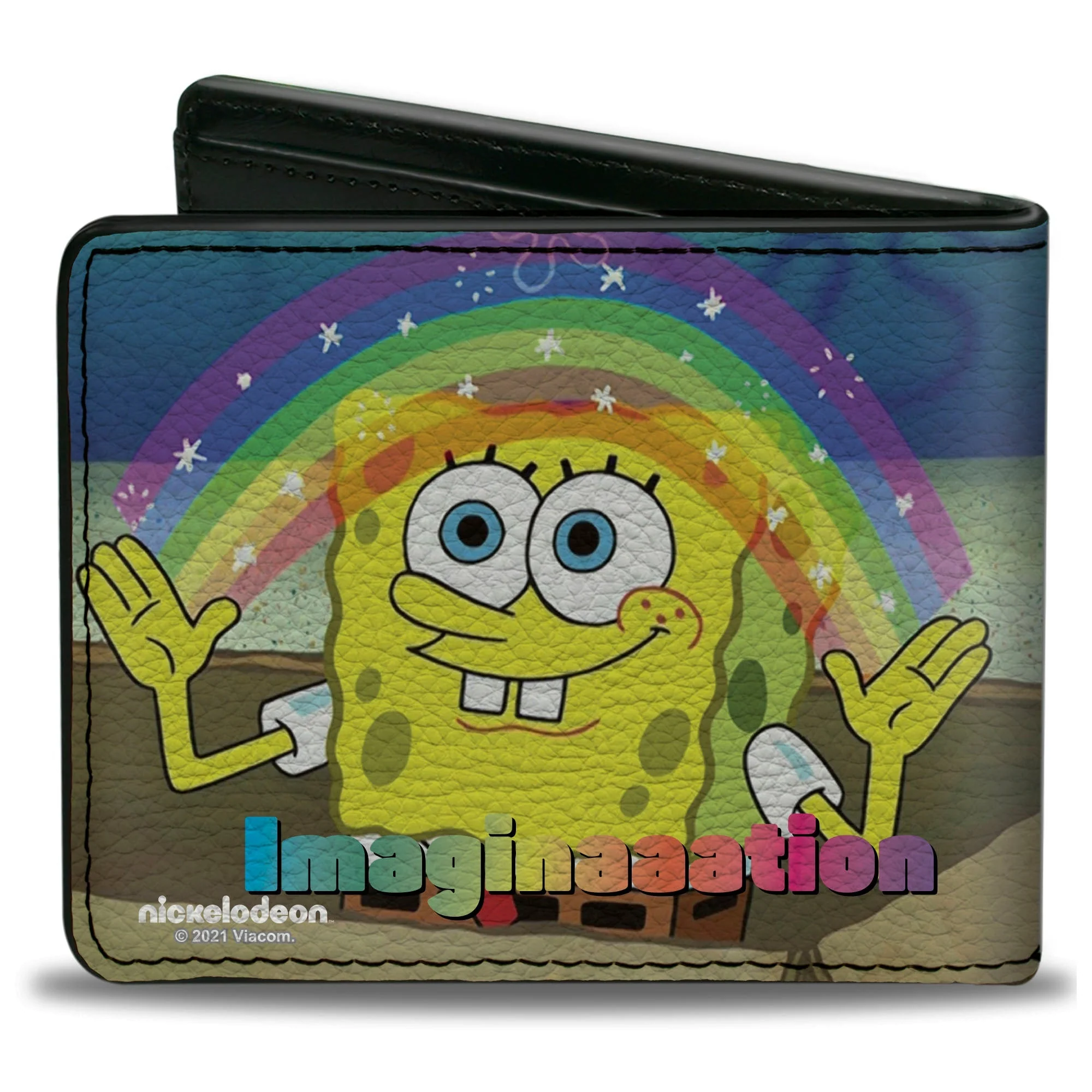 SpongeBob SquarePants Bi-Fold Wallet IMAGINAAATION Smiling Rainbow Pose. - Image 2