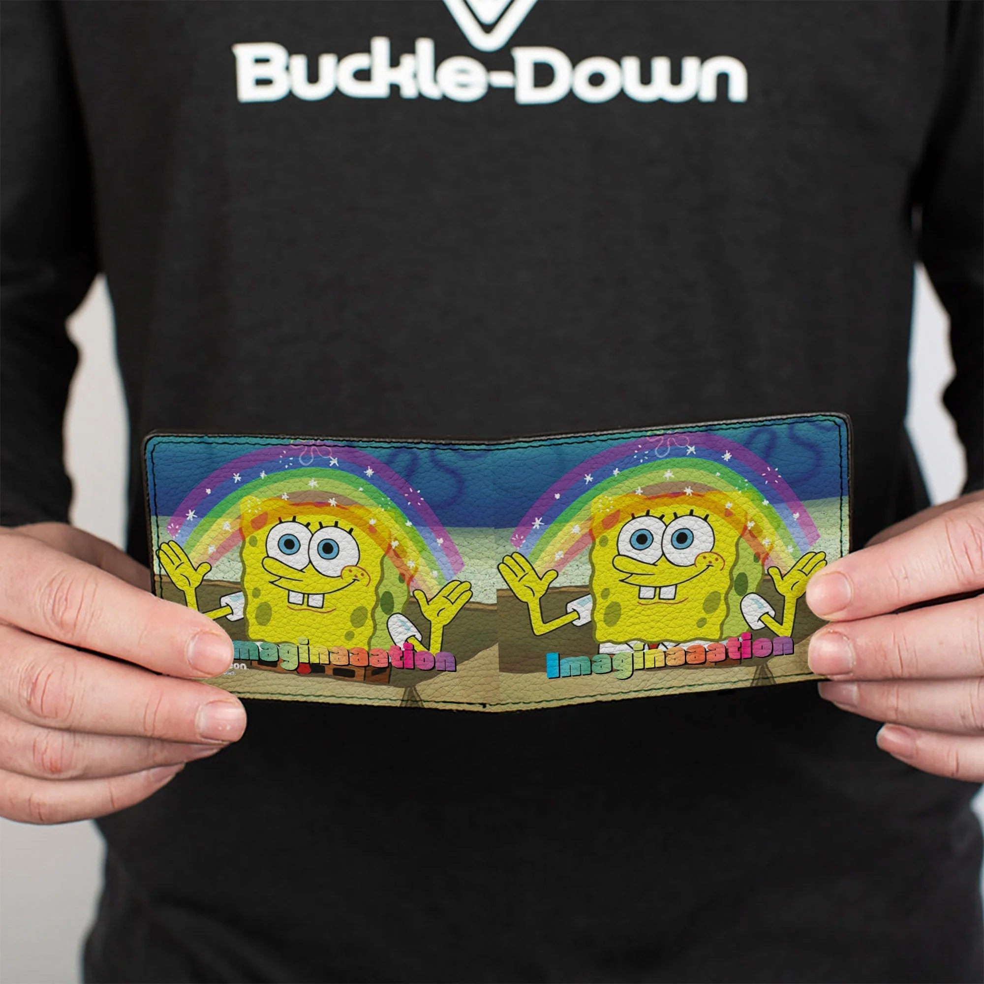 SpongeBob SquarePants Bi-Fold Wallet IMAGINAAATION Smiling Rainbow Pose. - Image 4