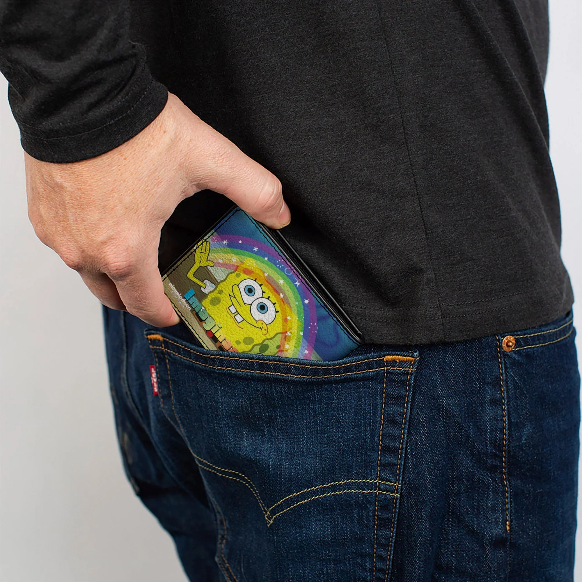 SpongeBob SquarePants Bi-Fold Wallet IMAGINAAATION Smiling Rainbow Pose. - Image 5