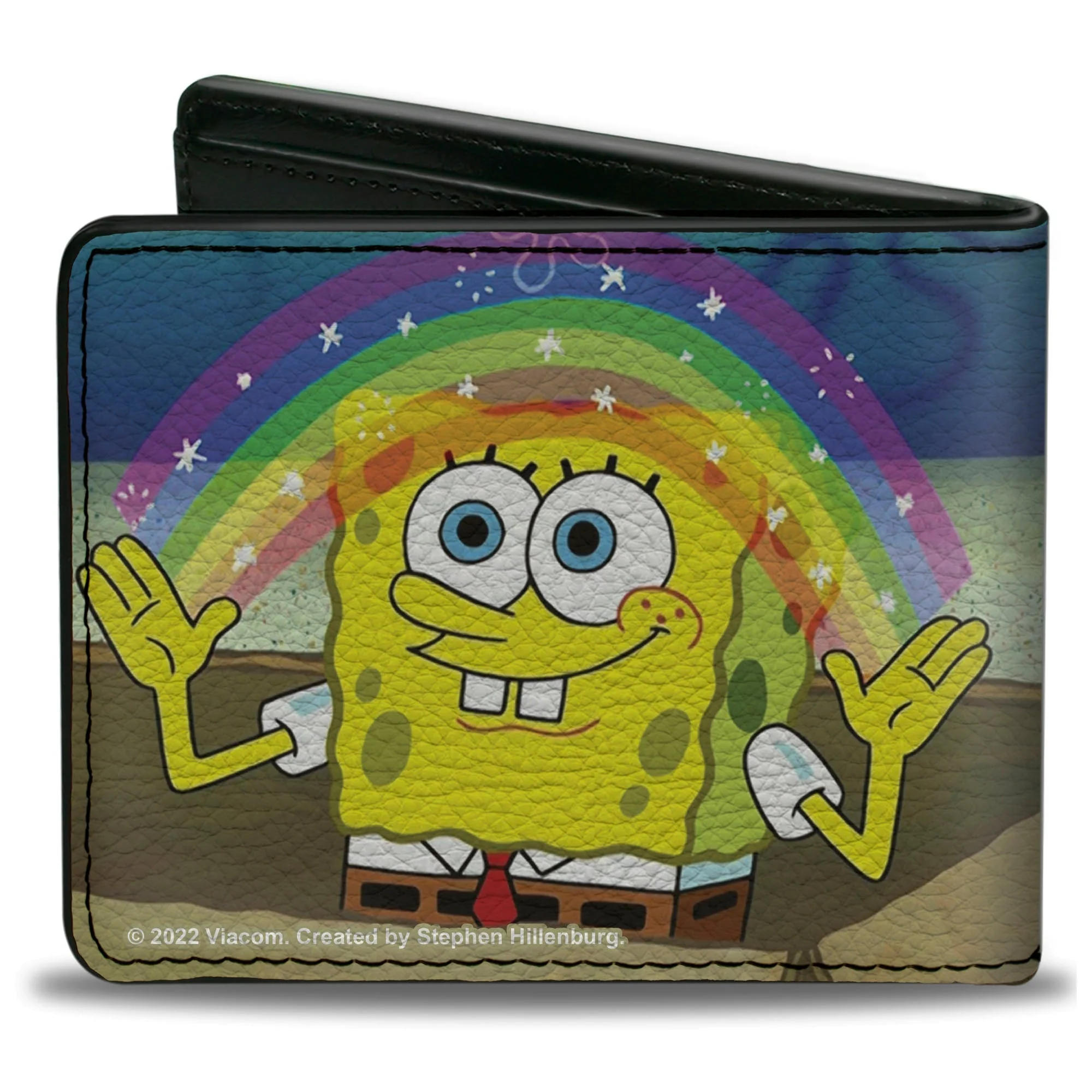 SpongeBob SquarePants Bi-Fold Wallet Imagination Smiling Rainbow Pose - Image 2