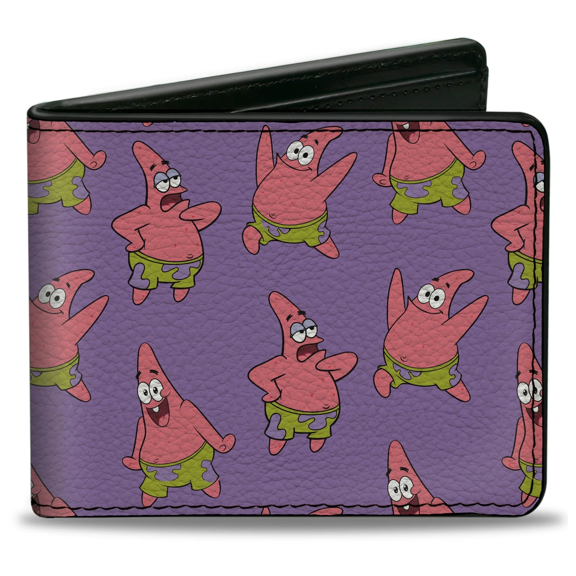 SpongeBob SquarePants Wallet Patrick Star Poses Scattered Vegan Leather Lavender