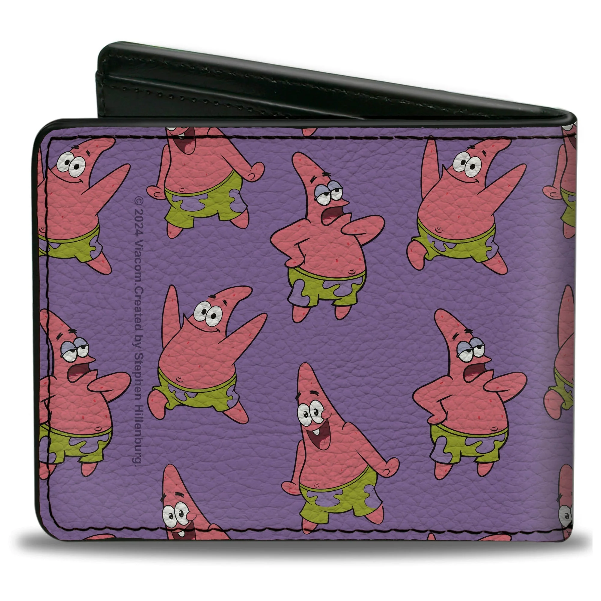 SpongeBob SquarePants Wallet Patrick Star Poses Scattered Vegan Leather Lavender - Image 2