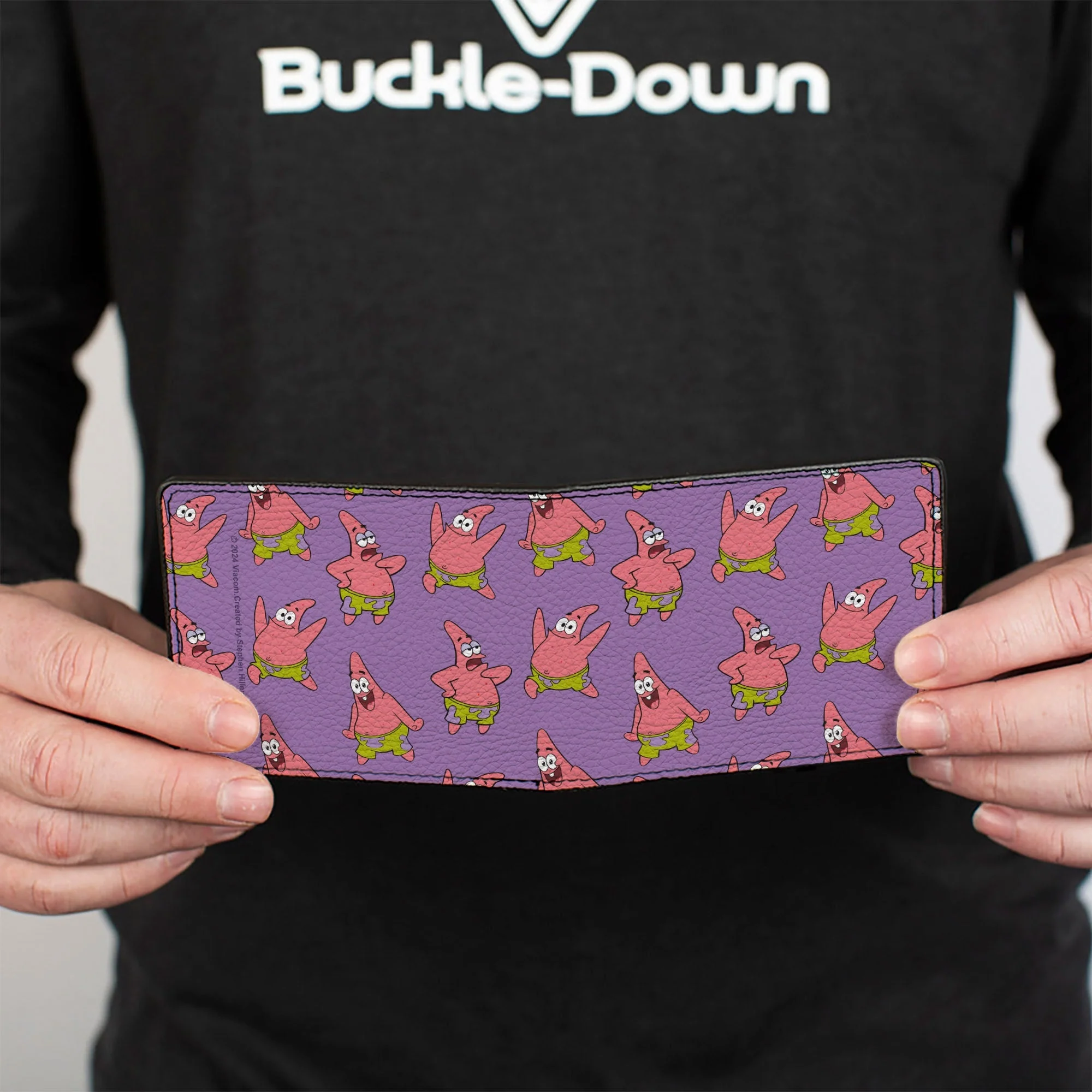 SpongeBob SquarePants Wallet Patrick Star Poses Scattered Vegan Leather Lavender - Image 4
