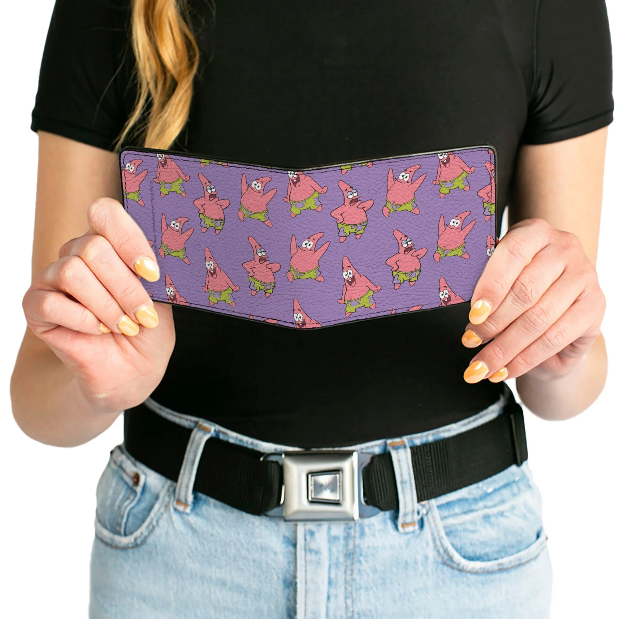 SpongeBob SquarePants Wallet Patrick Star Poses Scattered Vegan Leather Lavender - Image 6