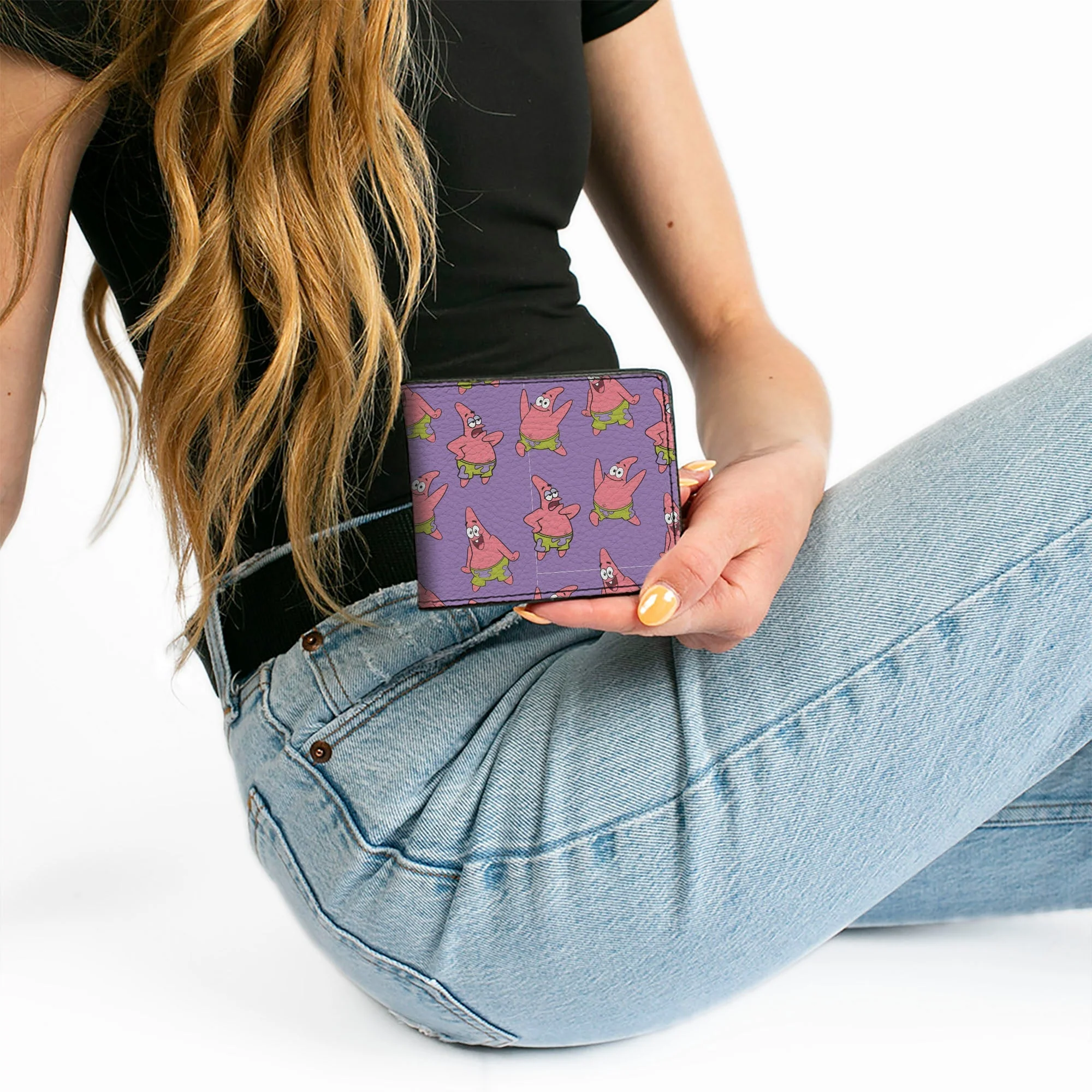 SpongeBob SquarePants Wallet Patrick Star Poses Scattered Vegan Leather Lavender - Image 7