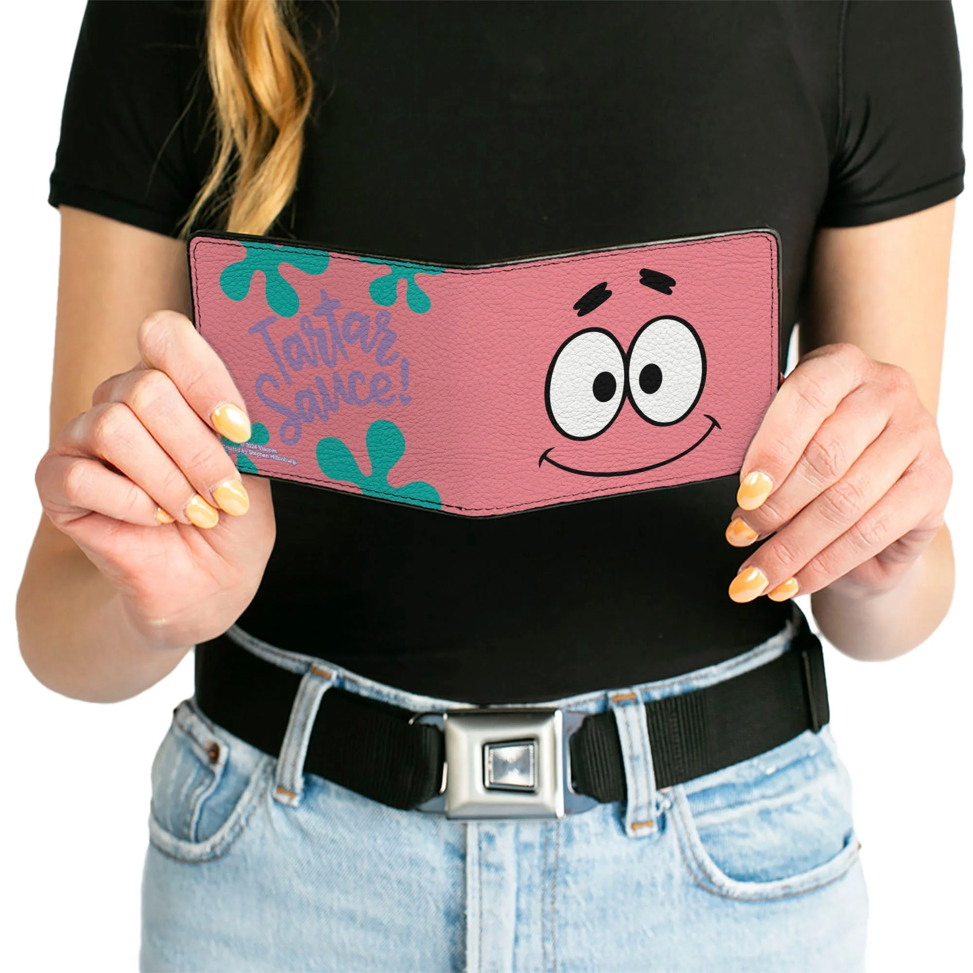 SpongeBob SquarePants Bi-Fold Wallet Patrick Star TARTAR SAUCE Face Close-Up Pink - Image 6