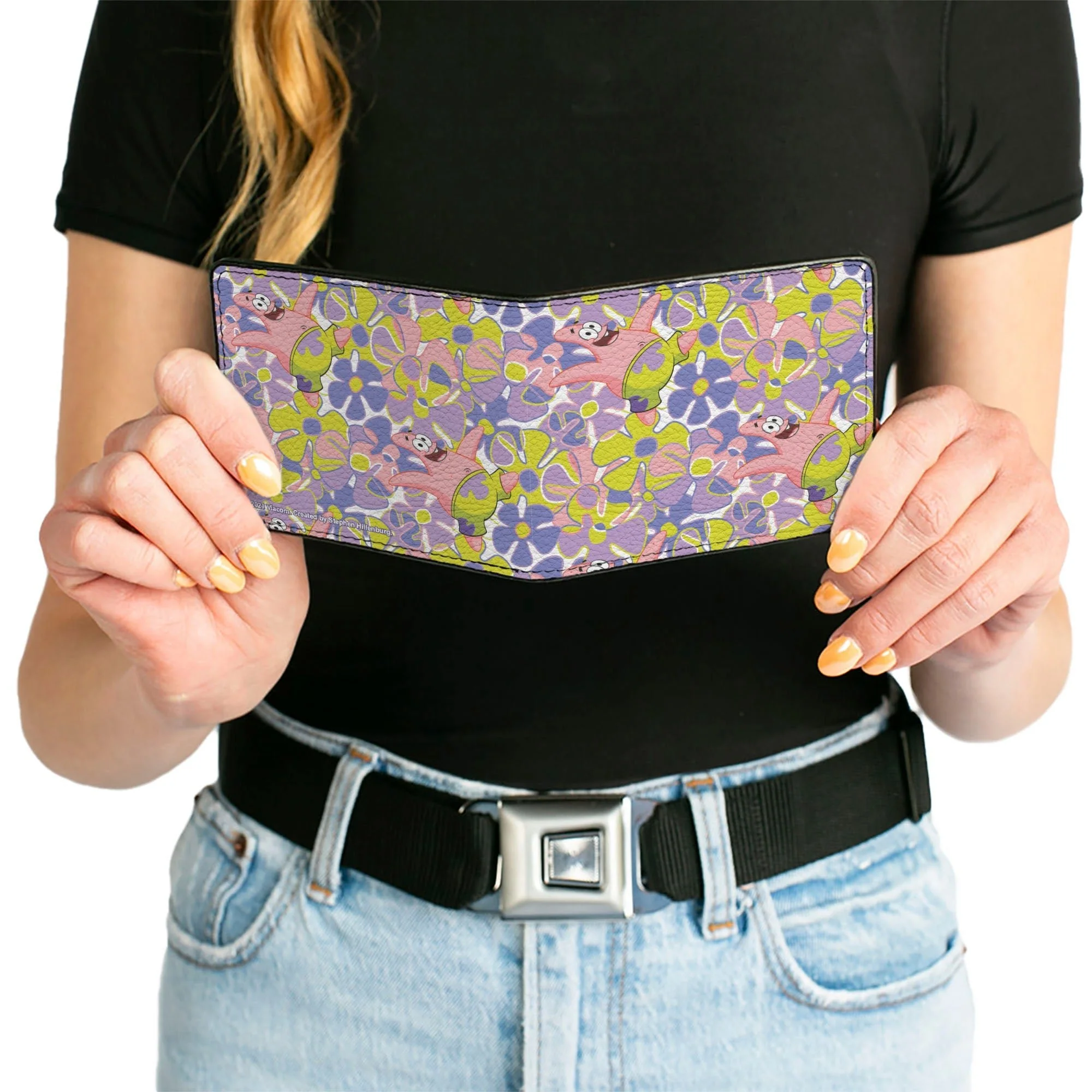 SpongeBob SquarePants Bi-Fold Wallet Patrick Starfish Sea Flowers Collage Multi Color - Image 6