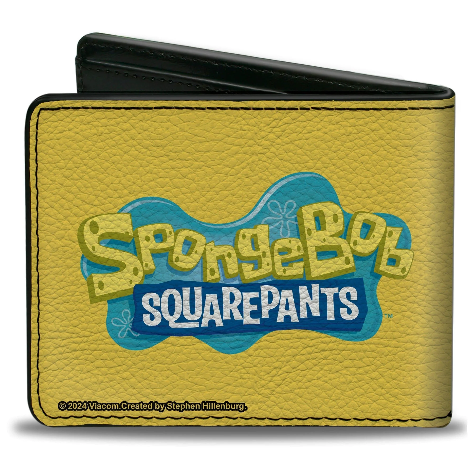 SpongeBob SquarePants Bi-Fold Wallet Still No Pickles Title Logo Vegan Leather Yellow/Multi Color - Image 2